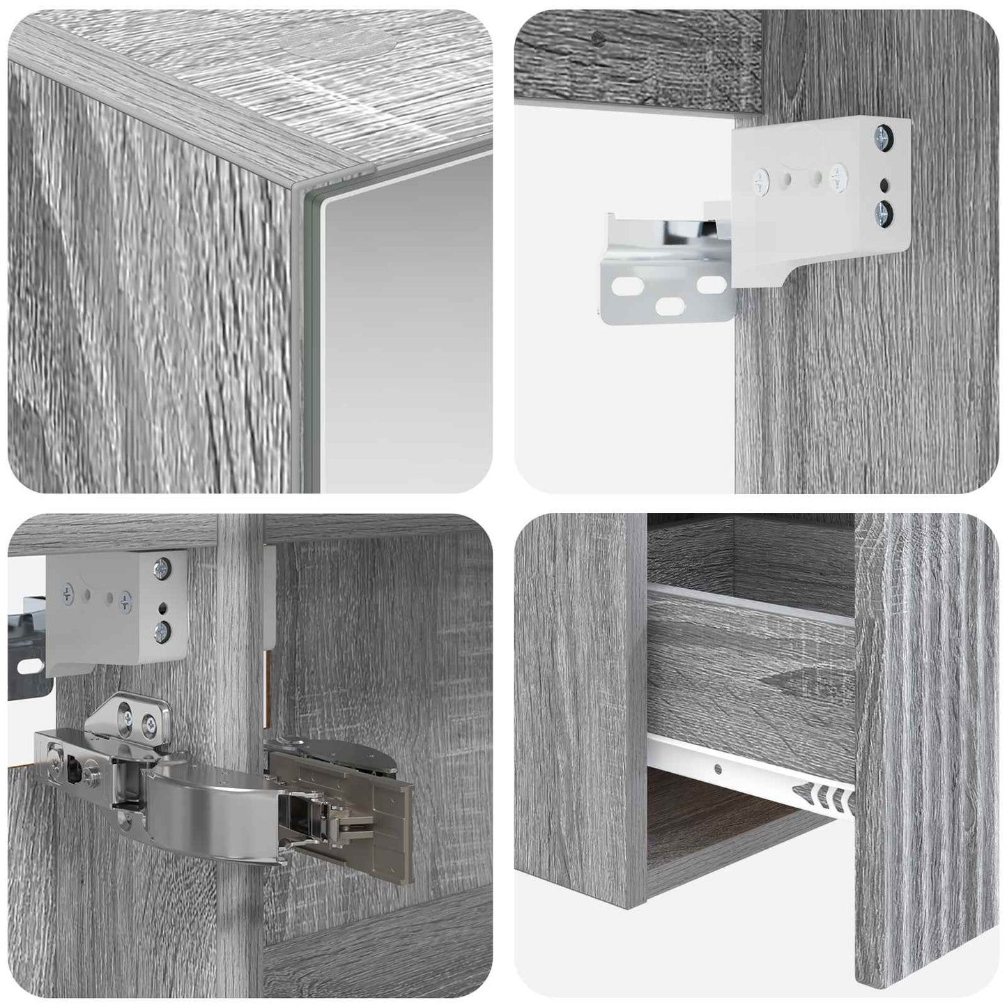 Bathroom Cabinet Set 5 pcs Grey Sonoma 50 x 14.5 x 70 cm