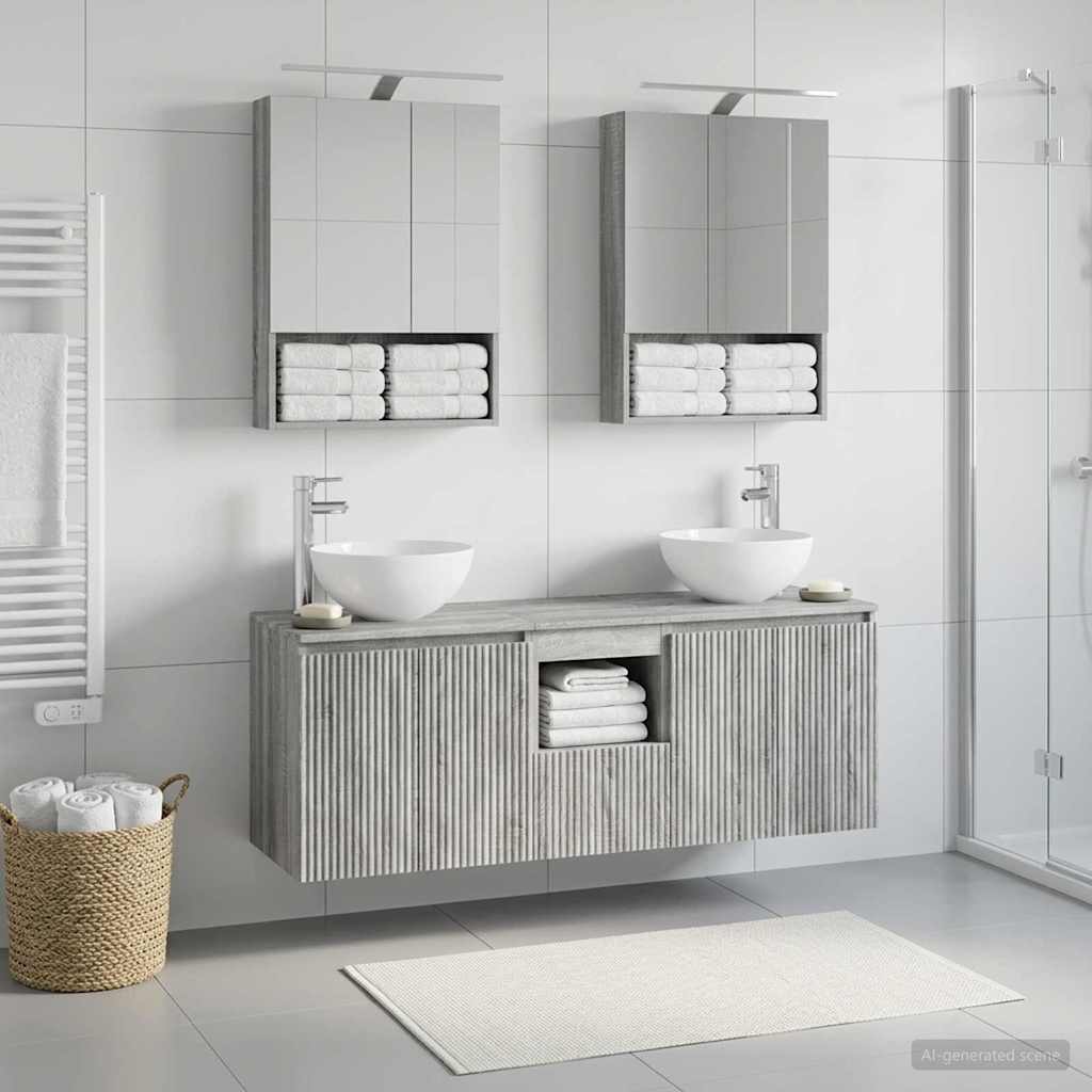 Bathroom Cabinet Set 5 pcs Grey Sonoma 50 x 14.5 x 70 cm