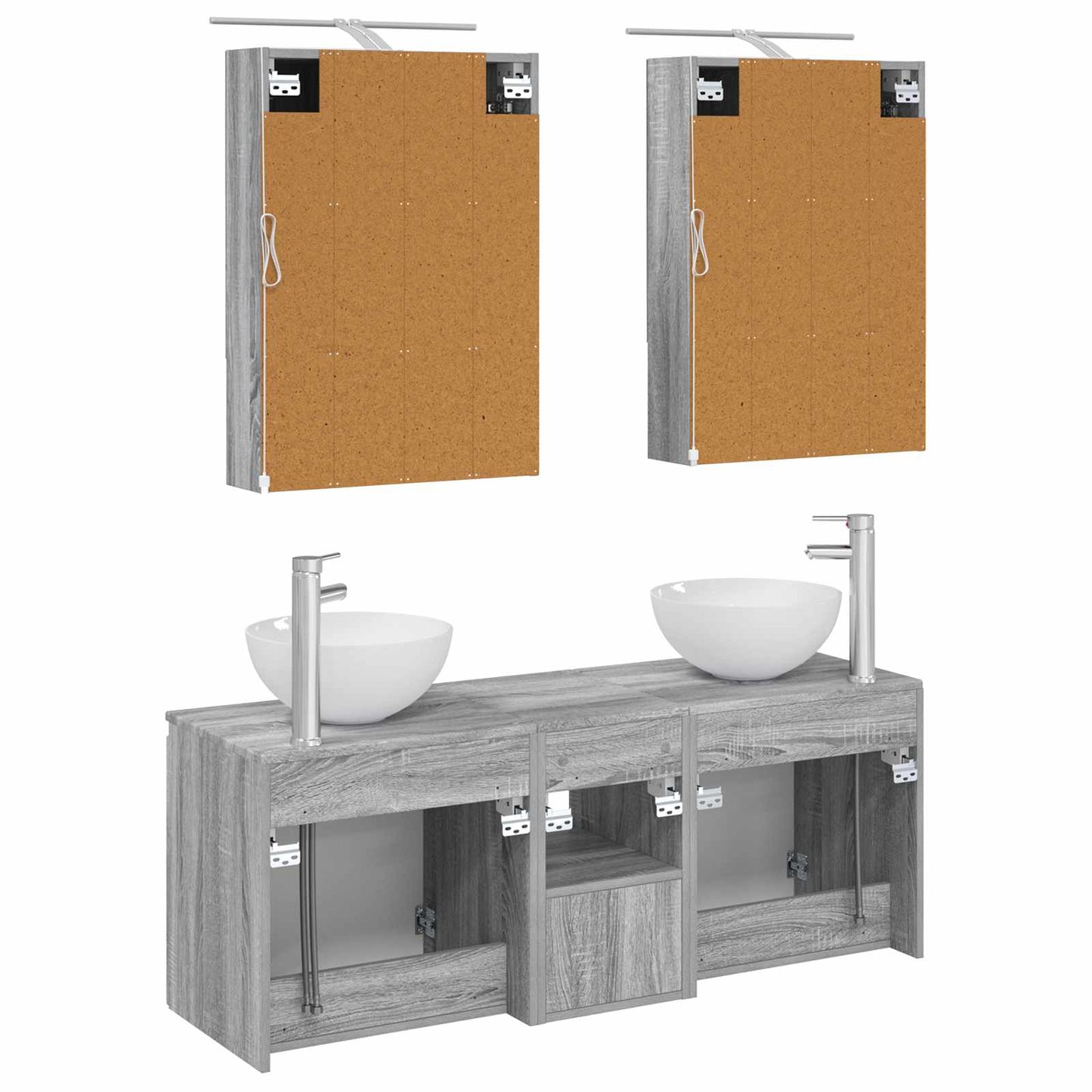 Bathroom Cabinet Set 5 pcs Grey Sonoma 50 x 14.5 x 70 cm