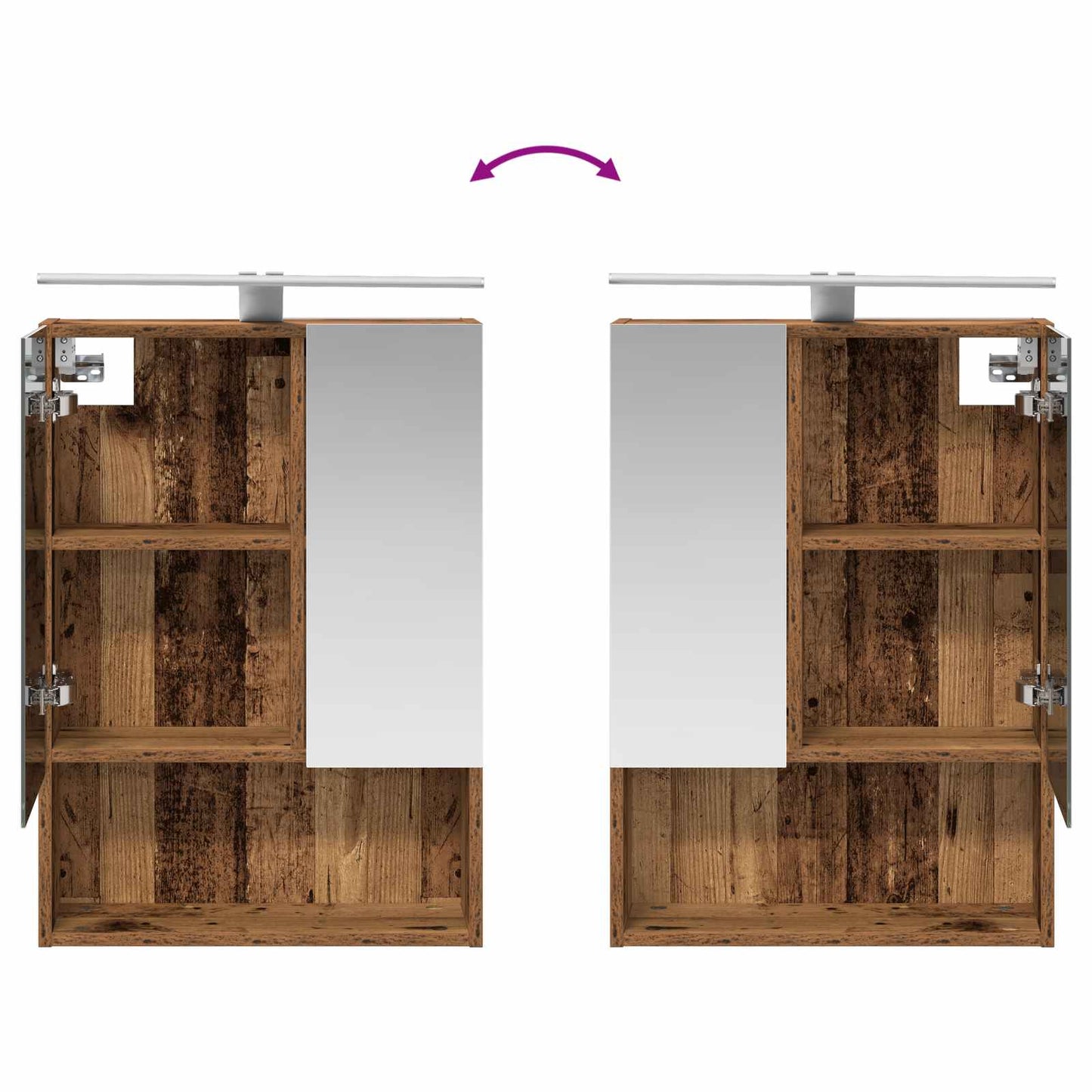 Bathroom Cabinet Set 5 pcs Old Wood 50 x 14.5 x 70 cm