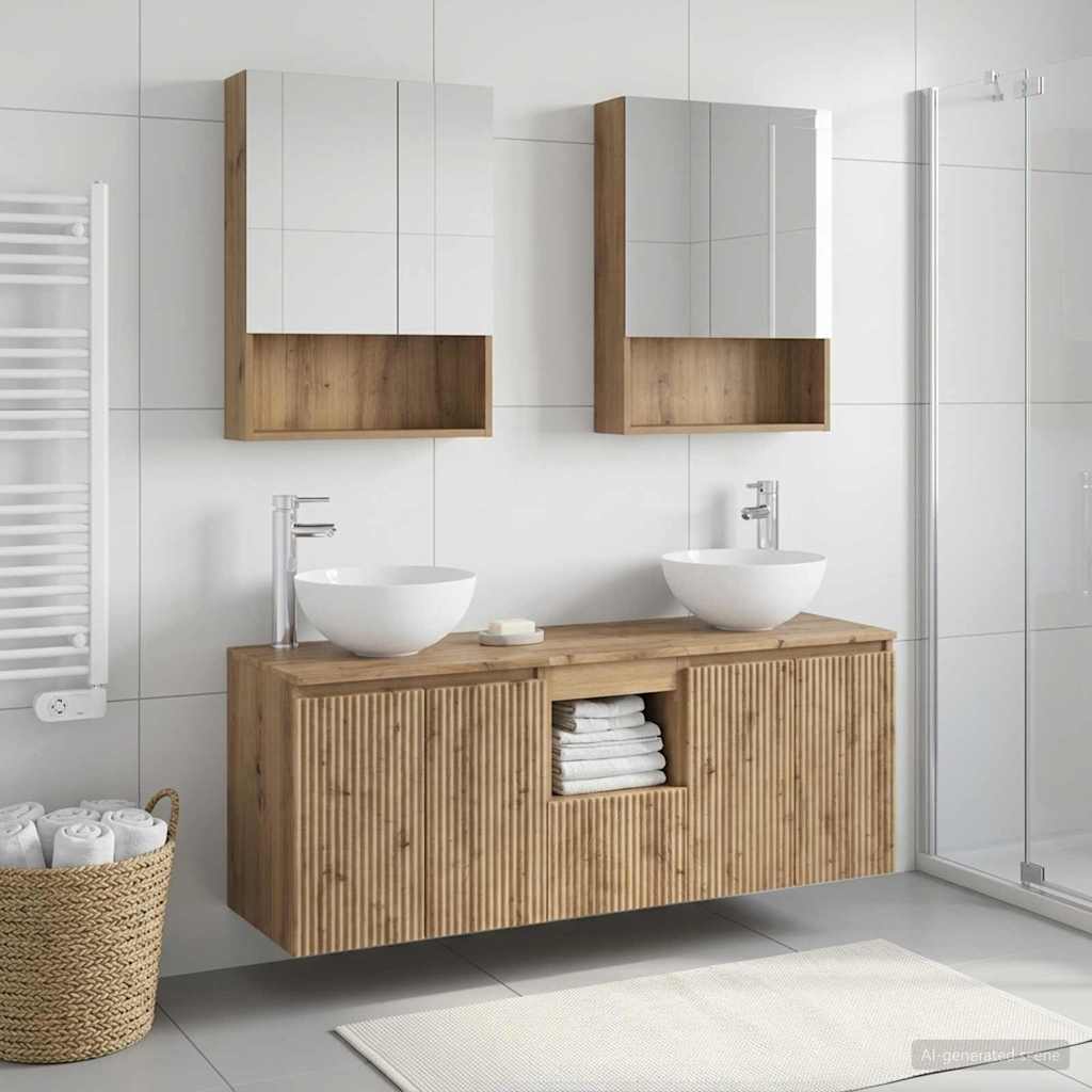 Bathroom Cabinet Set 5 pcs Artisan Oak Engineered Wood