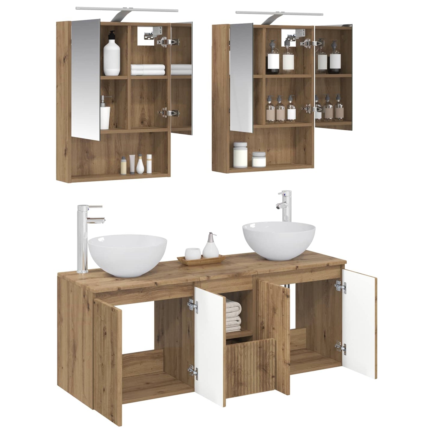 Bathroom Cabinet Set 5 pcs Artisan Oak Engineered Wood