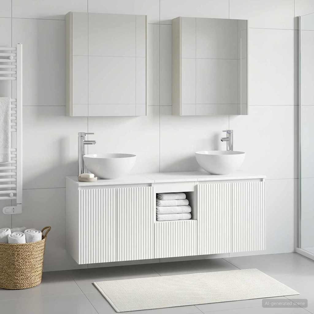 Bathroom Cabinet Set 5 pcs White 53 x 15.5 x 70 cm