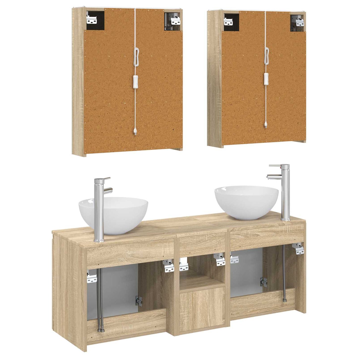 Bathroom Cabinet Set 5 pcs Sonoma Oak 53 x 15.5 x 70 cm