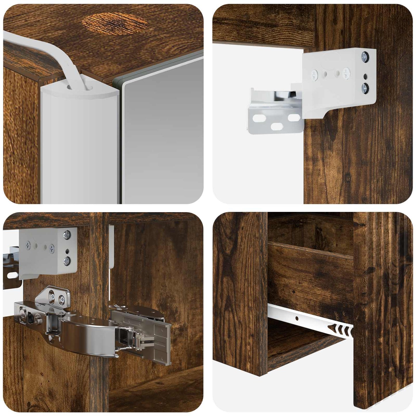 Bathroom Cabinet Set 5 pcs Smoked Oak 53 x 15.5 x 70 cm