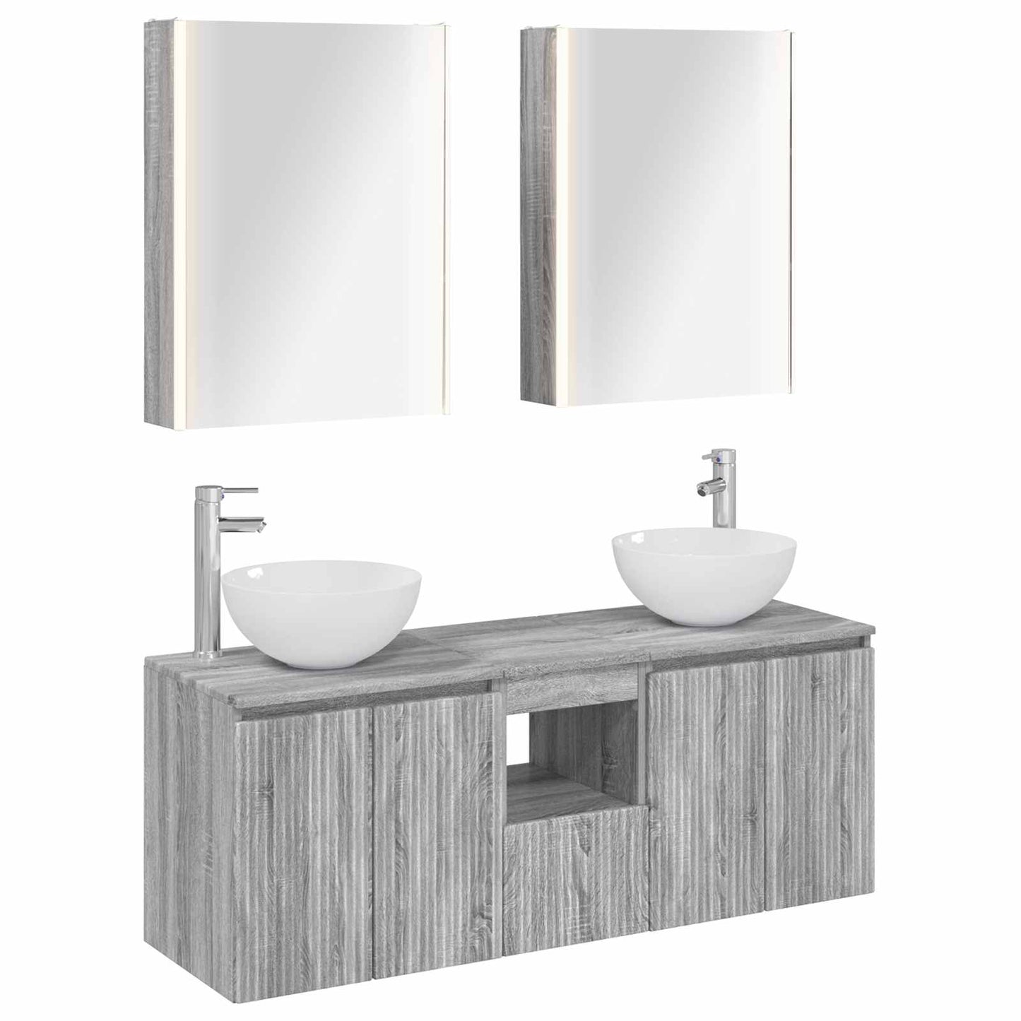 Bathroom Cabinet Set 5 pcs Grey Sonoma 53 x 15.5 x 70 cm