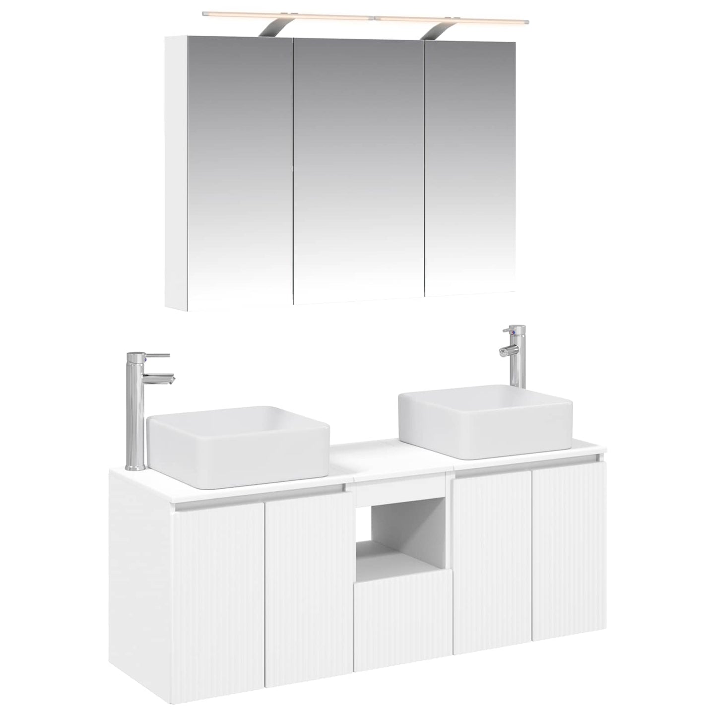 Bathroom Cabinet Set 4 pcs White 100 x 14.5 x 70 cm