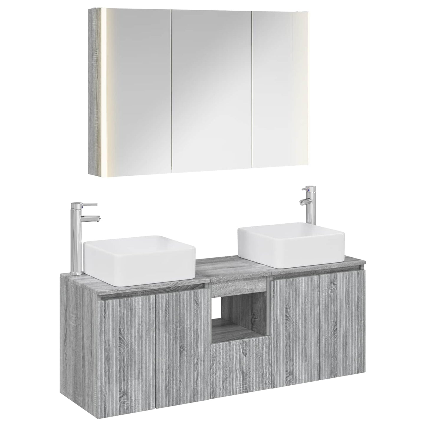Bathroom Cabinet Set 4 pcs Grey Sonoma Engineered Wood