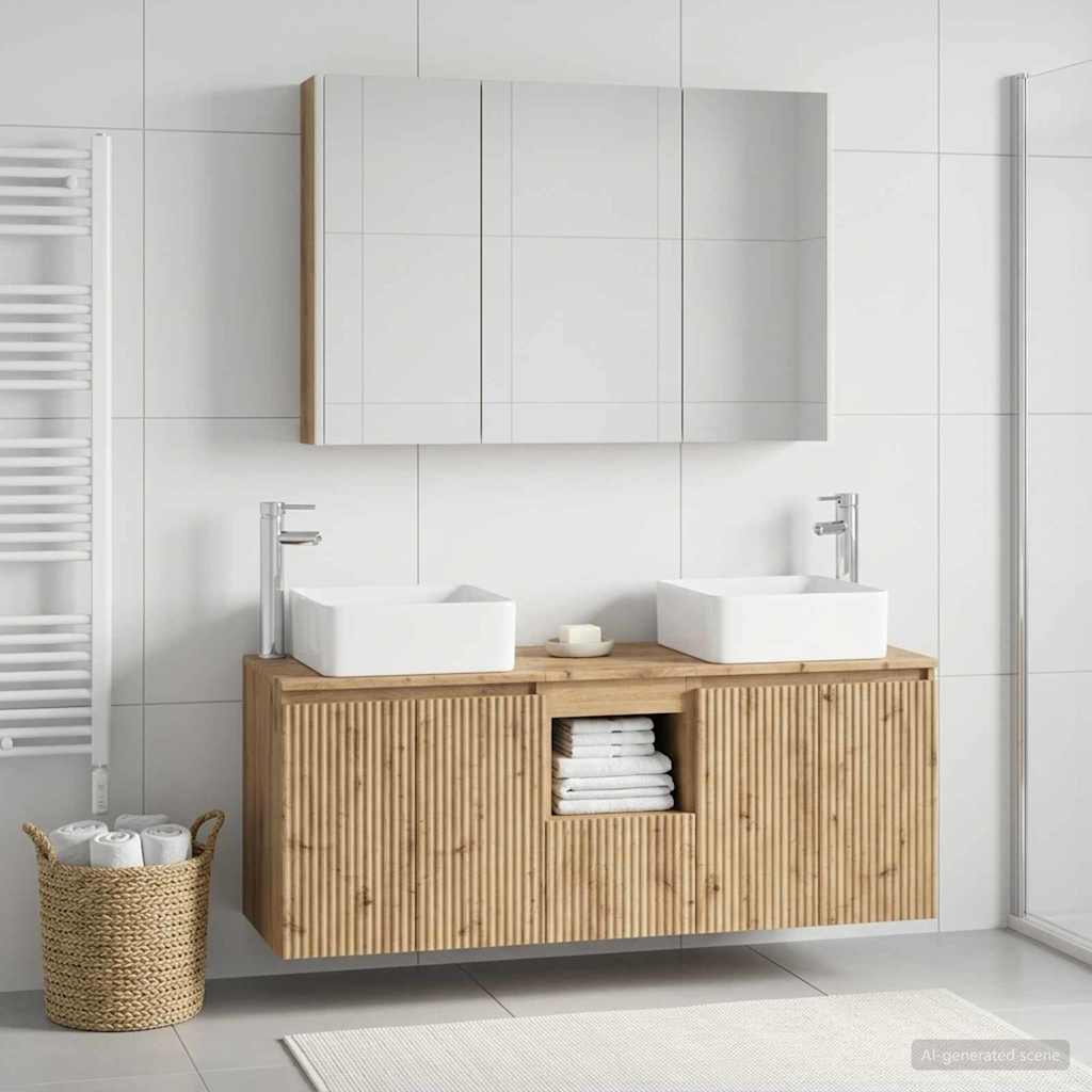 Bathroom Cabinet Set 4 pcs Artisan Oak Engineered Wood