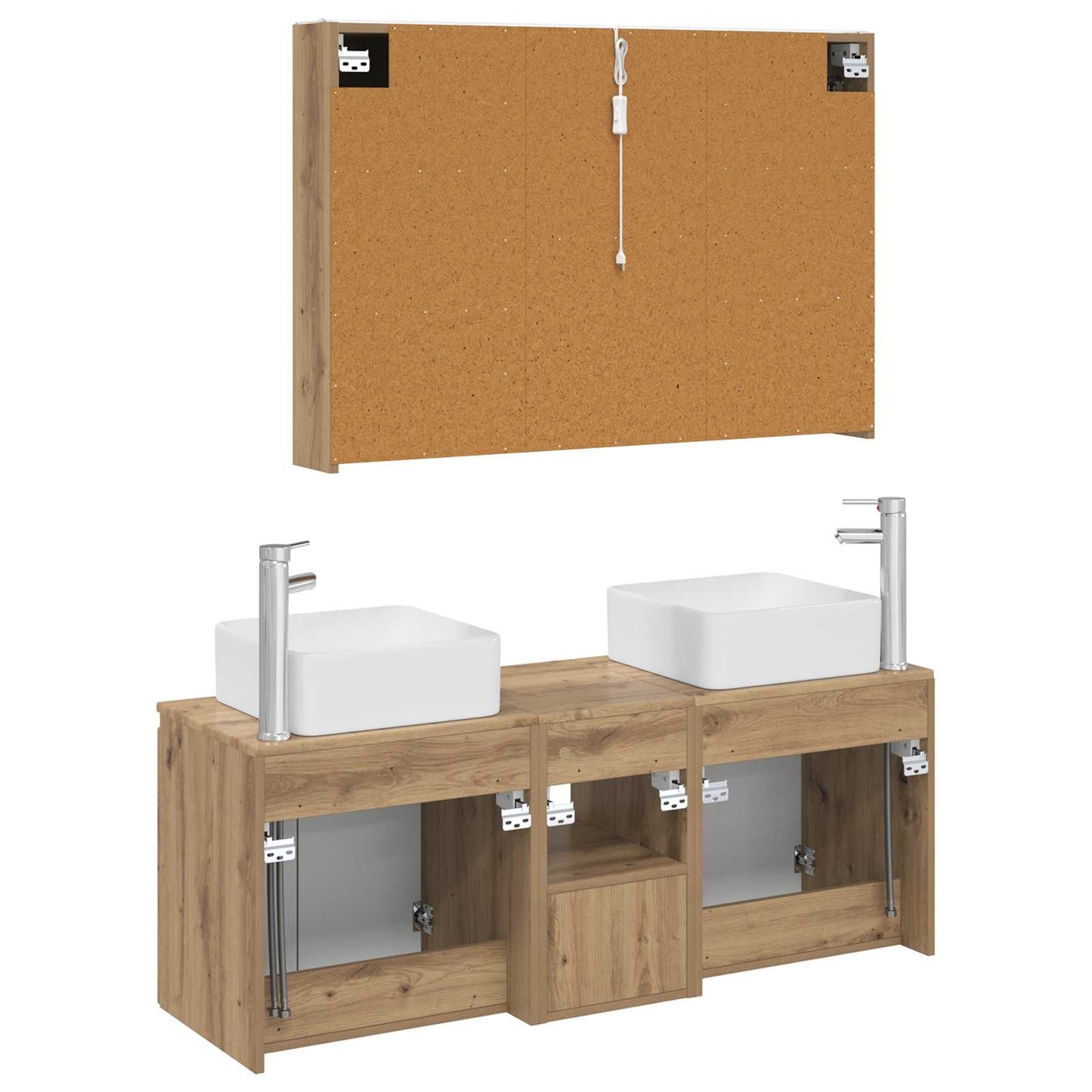 Bathroom Cabinet Set 4 pcs Artisan Oak Engineered Wood