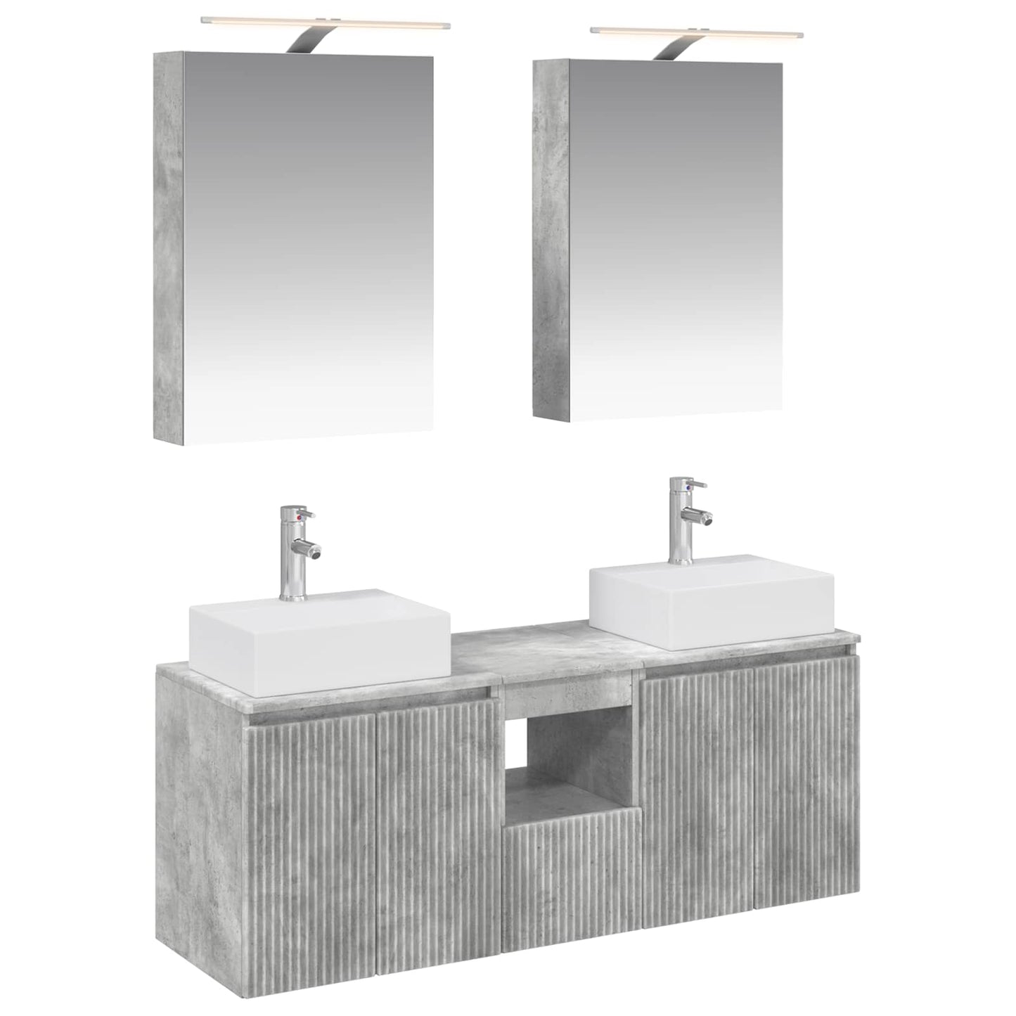 Bathroom Cabinet Set 5 pcs Concrete Grey Engineered Wood