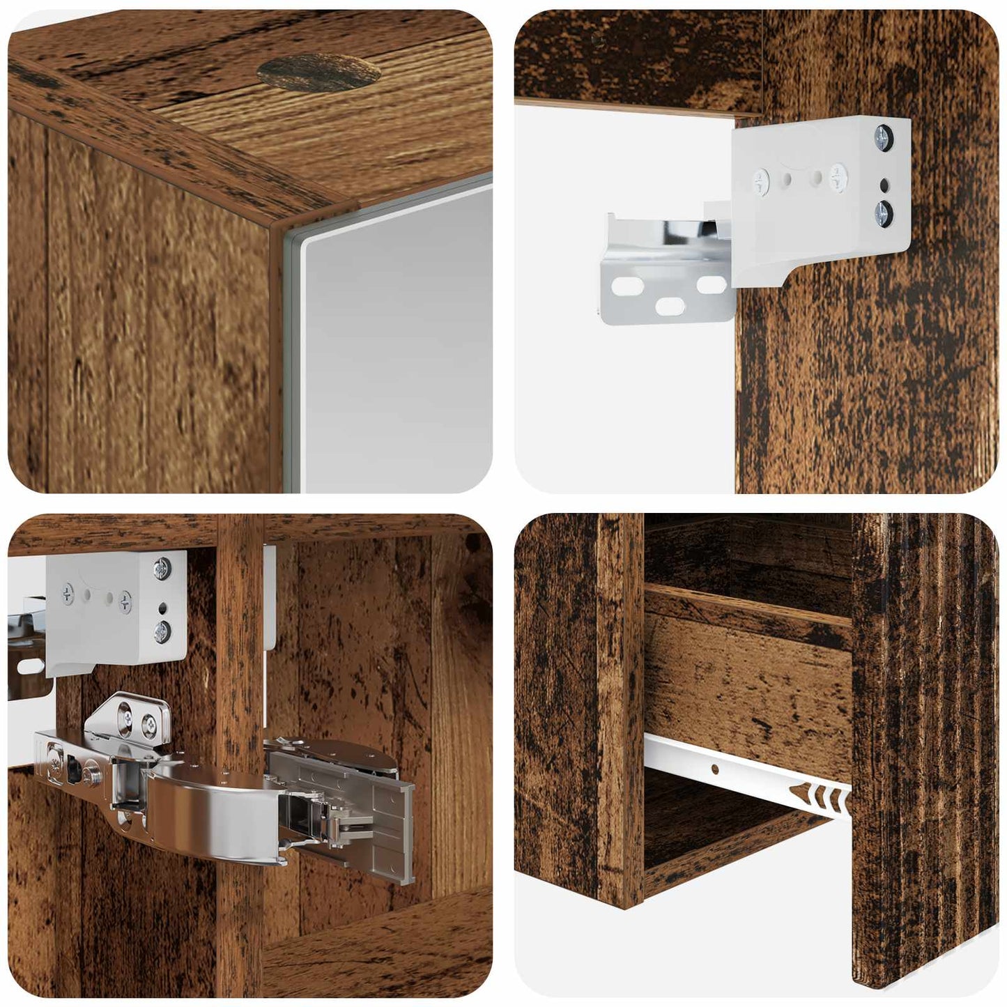 Bathroom Cabinet Set 5 pcs Old Wood Engineered Wood