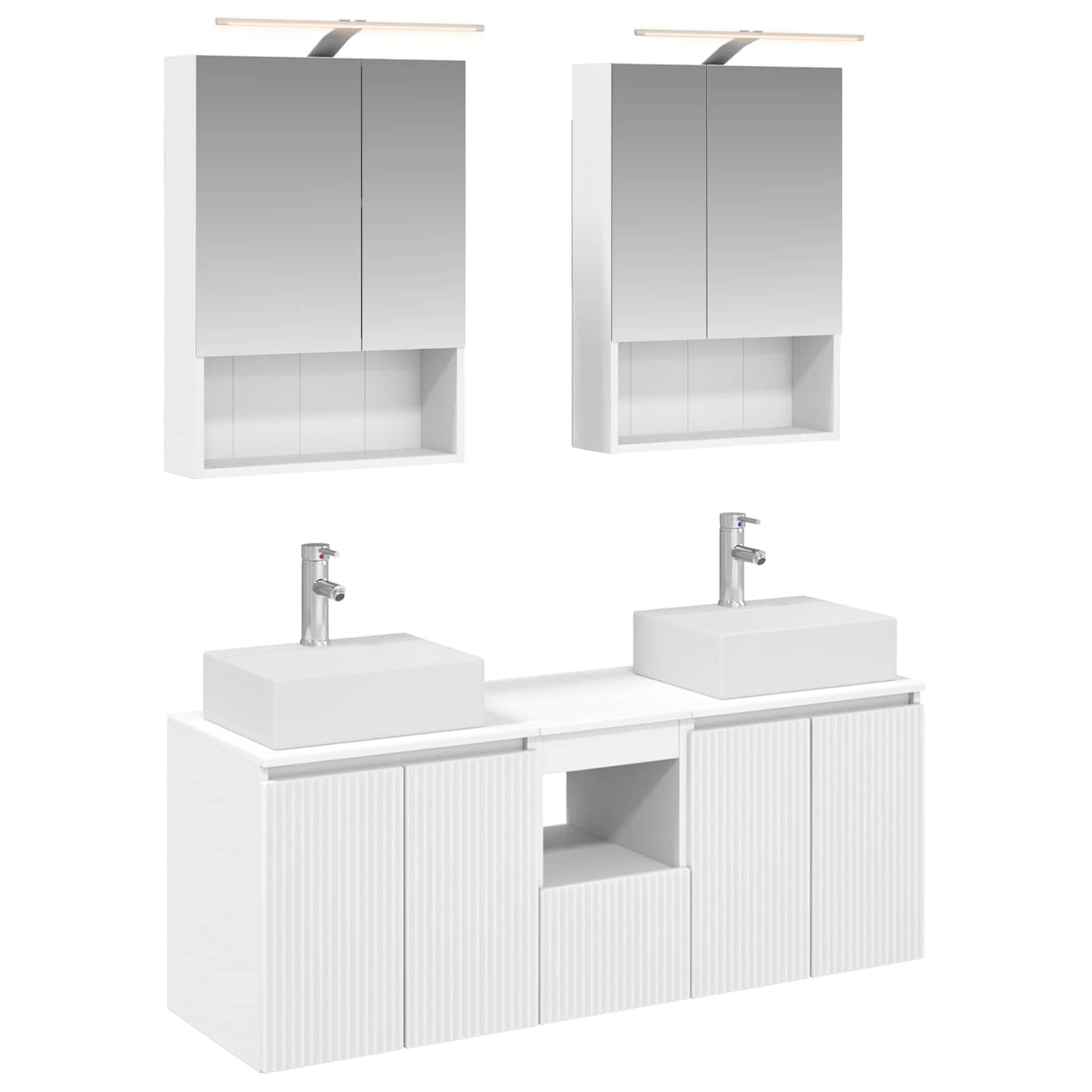 Bathroom Cabinet Set 5 pcs White Engineered Wood