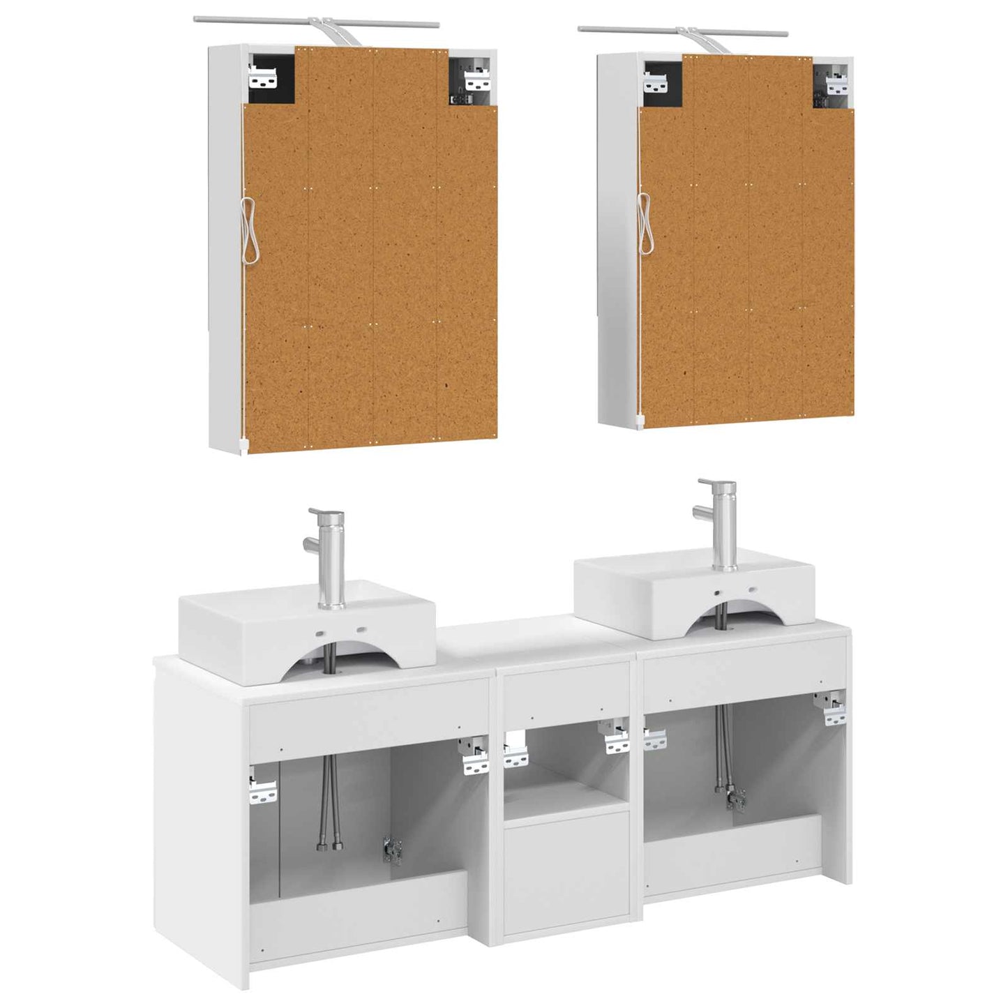 Bathroom Cabinet Set 5 pcs White Engineered Wood
