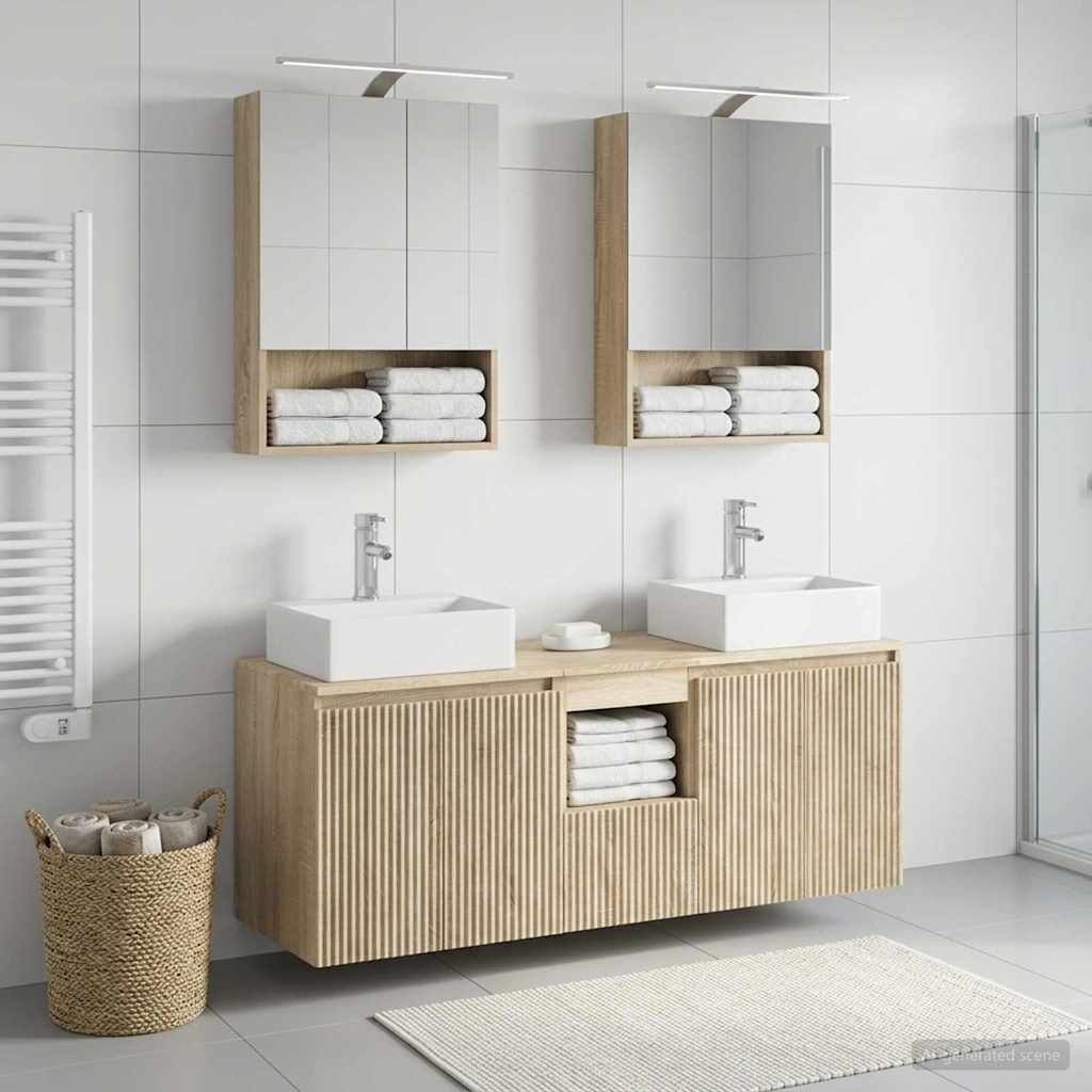 Bathroom Cabinet Set 5 pcs Sonoma Oak Engineered Wood