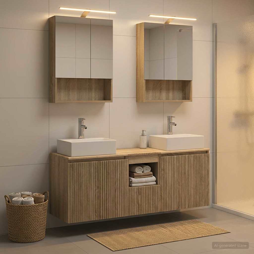 Bathroom Cabinet Set 5 pcs Sonoma Oak Engineered Wood