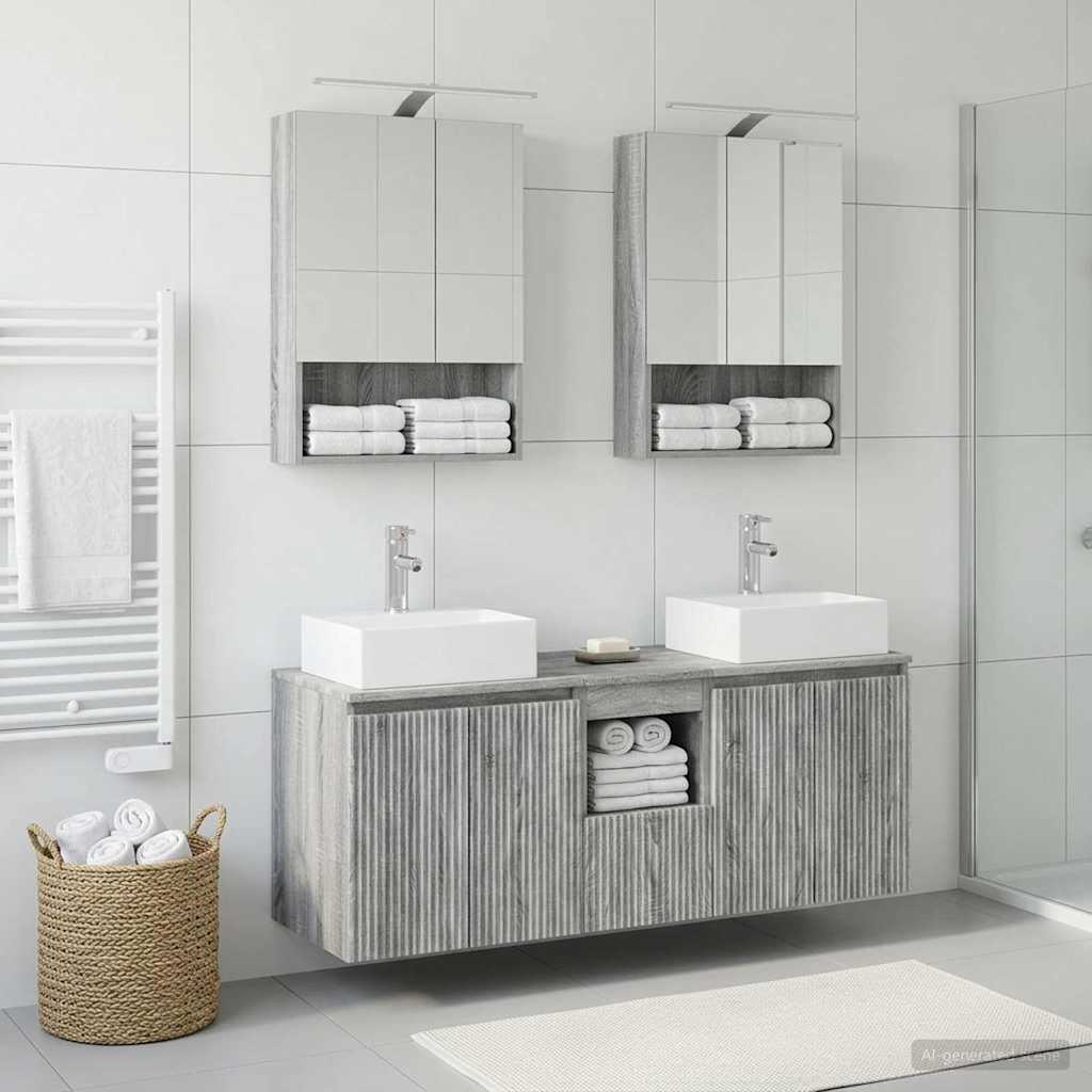 Bathroom Cabinet Set 5 pcs Grey Sonoma Engineered Wood