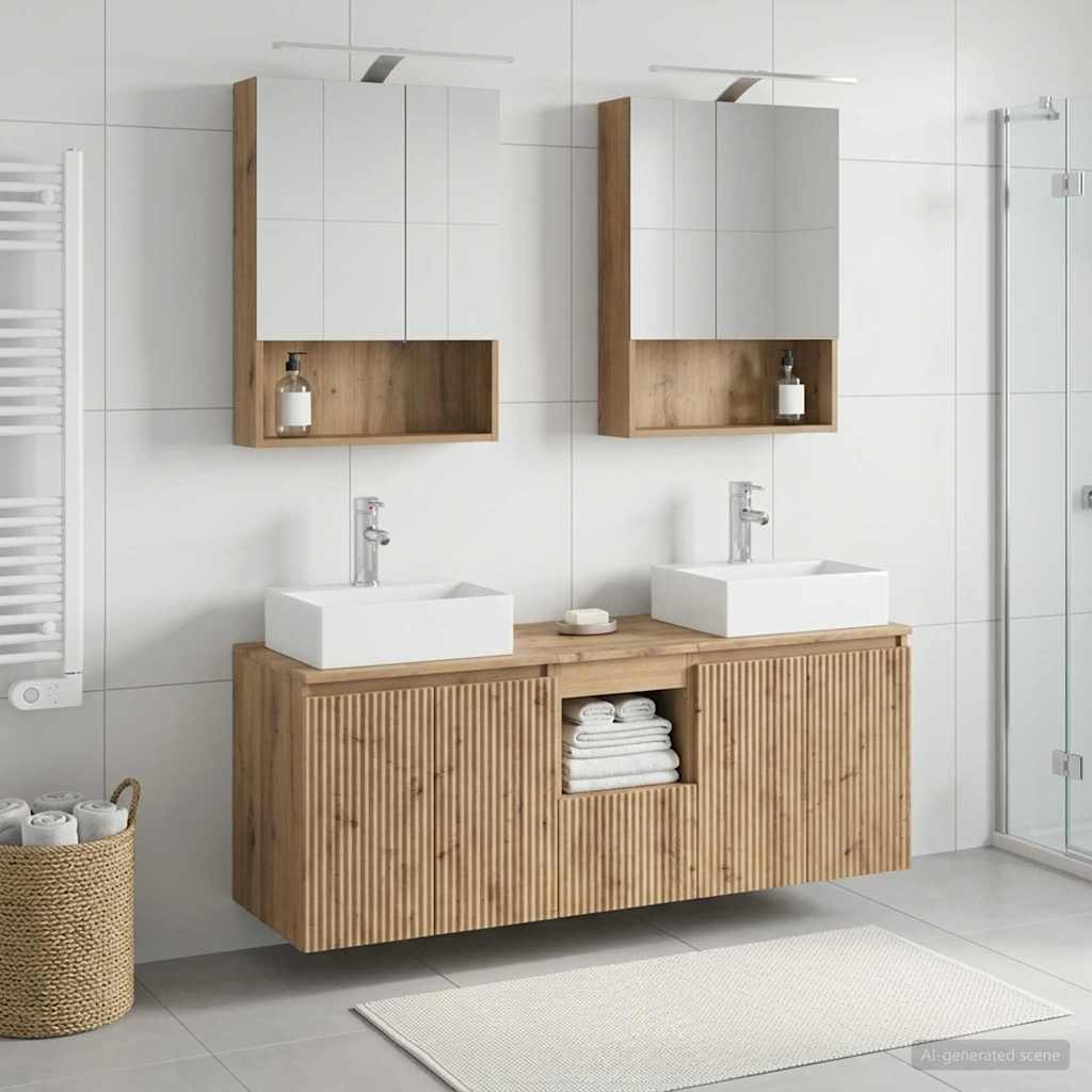 Bathroom Cabinet Set 5 pcs Artisan Oak Engineered Wood