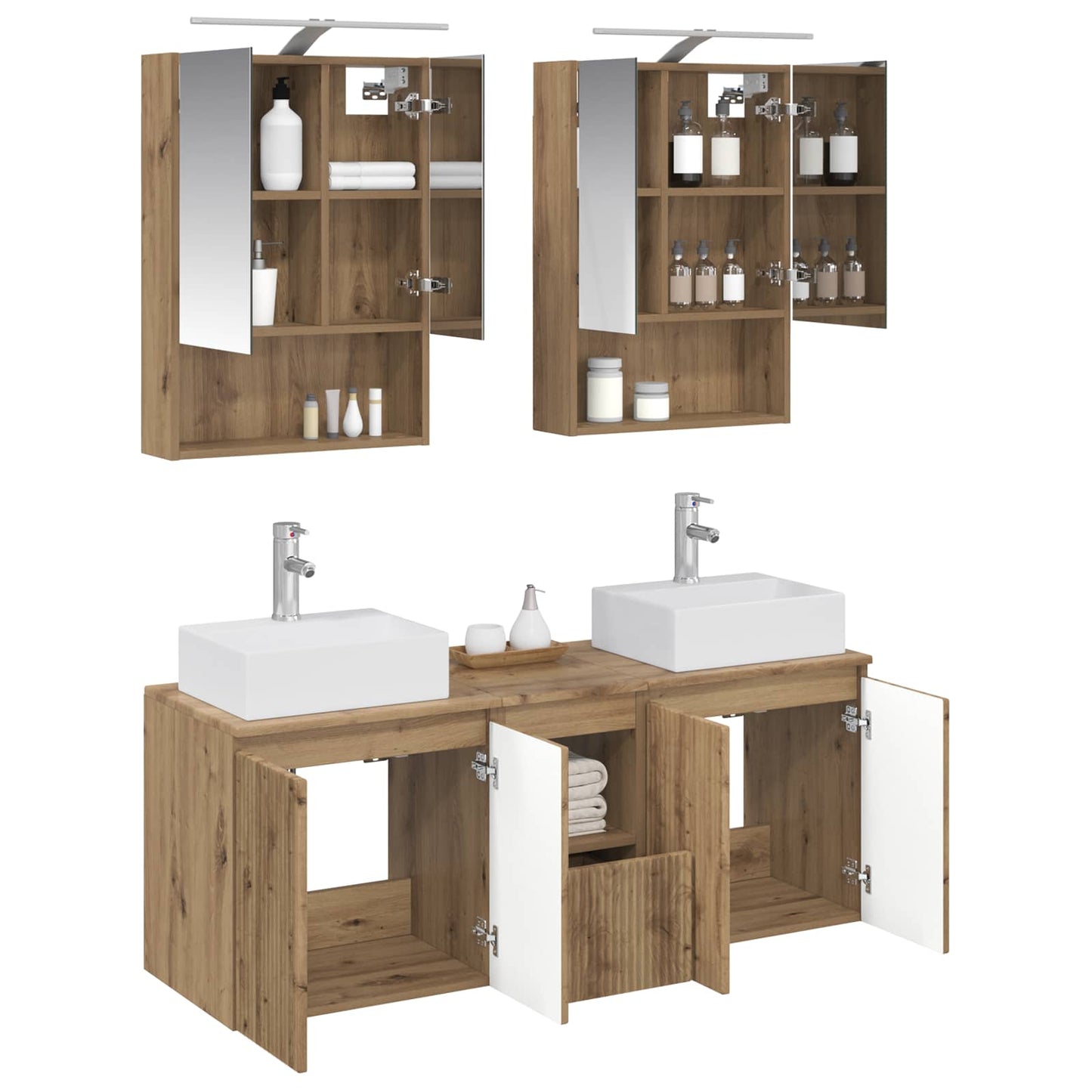 Bathroom Cabinet Set 5 pcs Artisan Oak Engineered Wood
