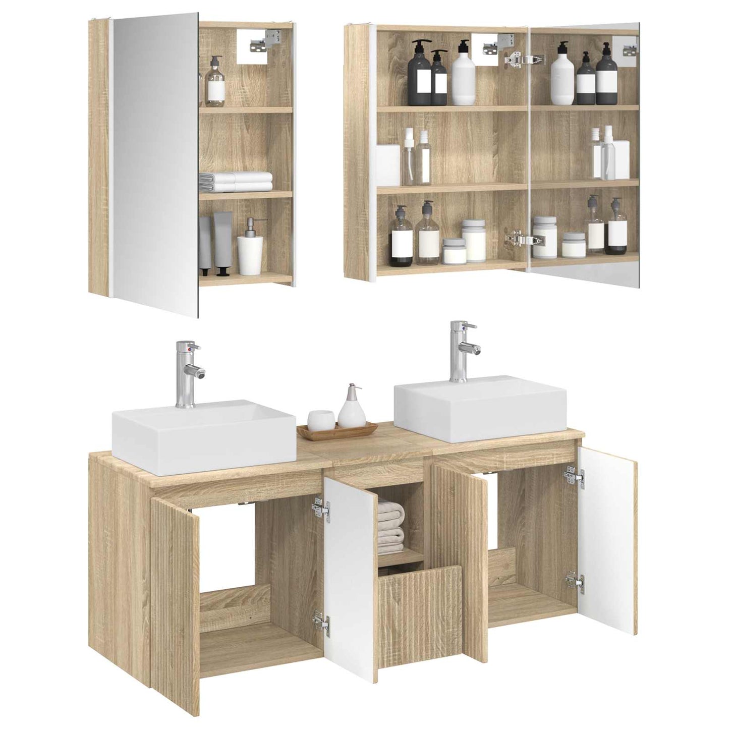 Bathroom Cabinet Set 5 pcs Sonoma Oak Engineered Wood