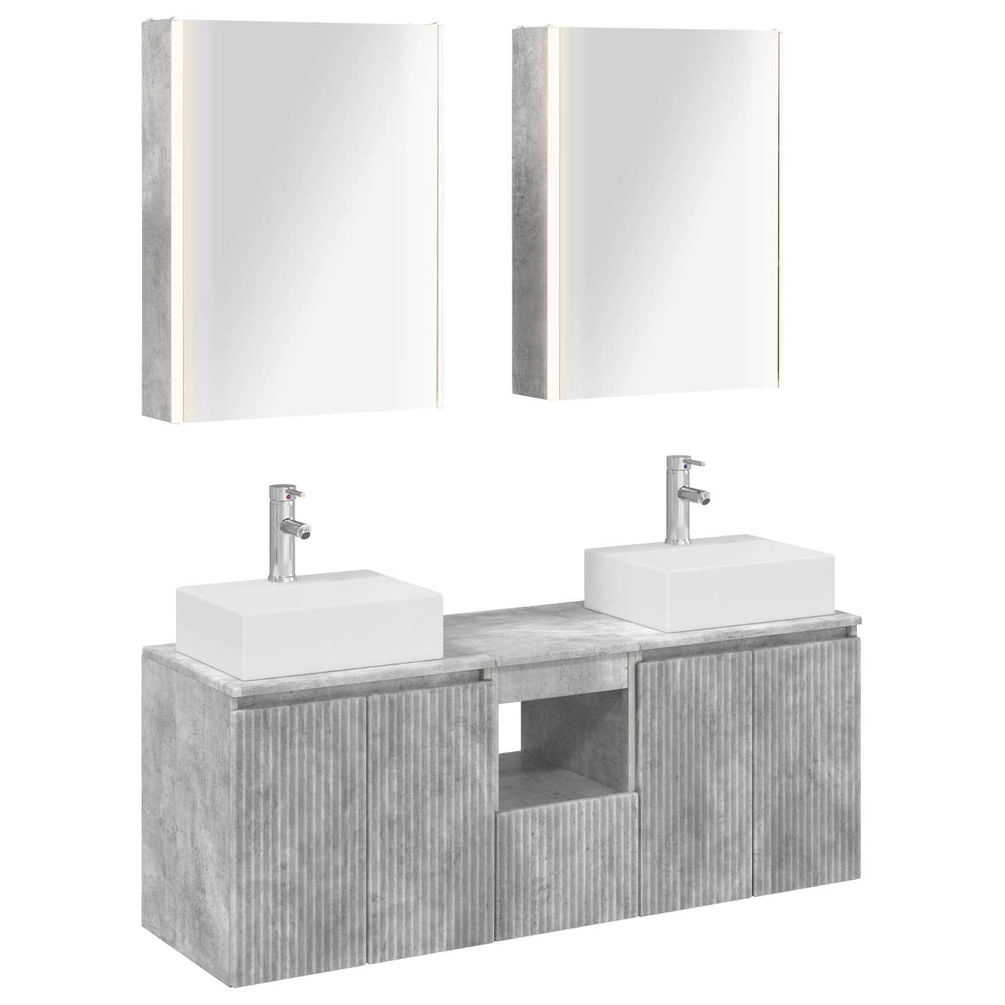 Bathroom Cabinet Set 5 pcs Concrete Grey Engineered Wood
