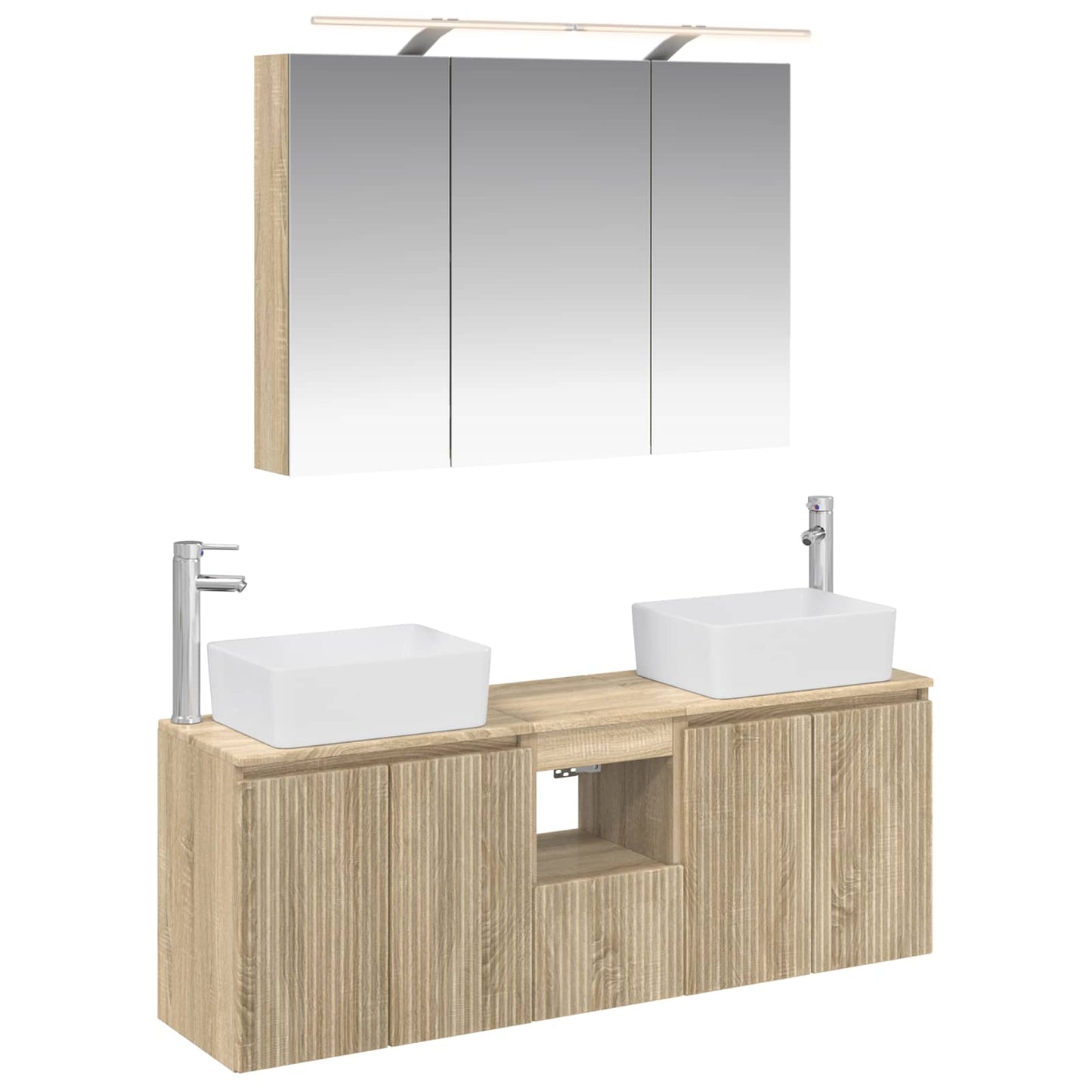 Bathroom Cabinet Set 4 pcs Sonoma Oak Engineered Wood
