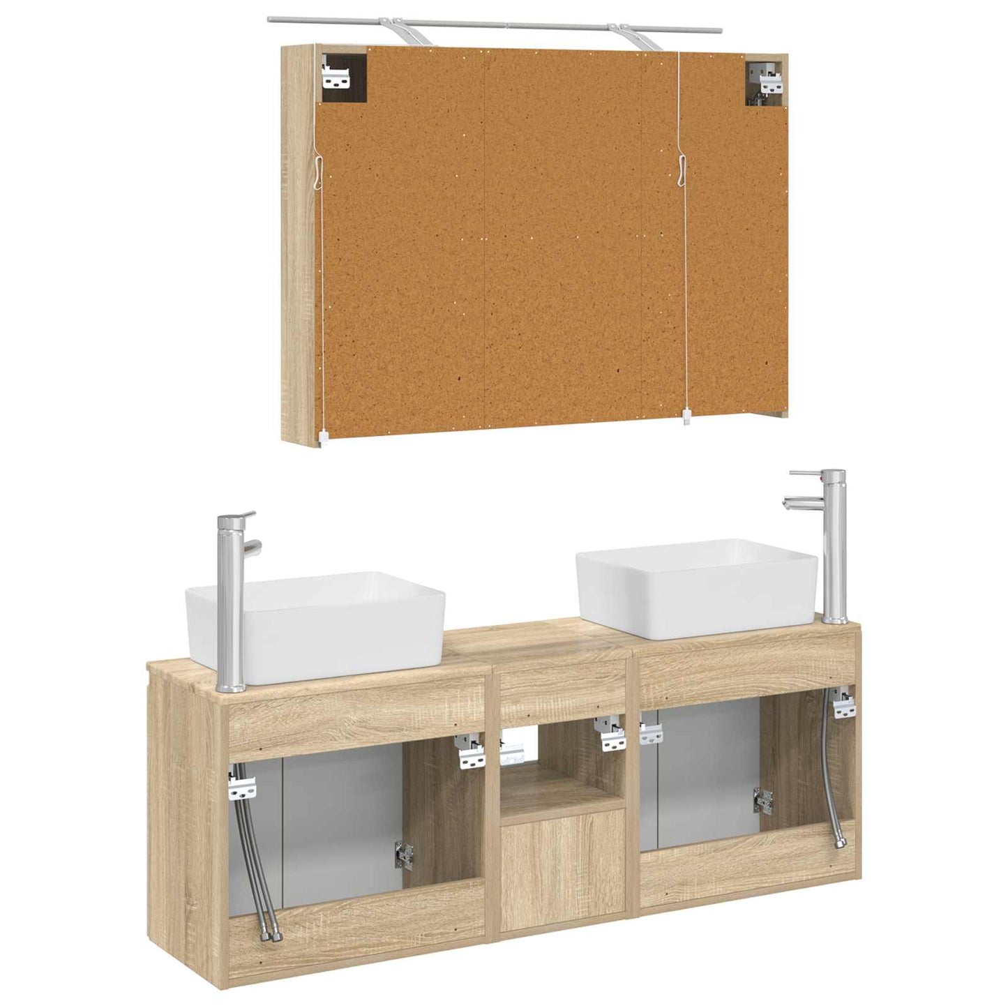 Bathroom Cabinet Set 4 pcs Sonoma Oak Engineered Wood