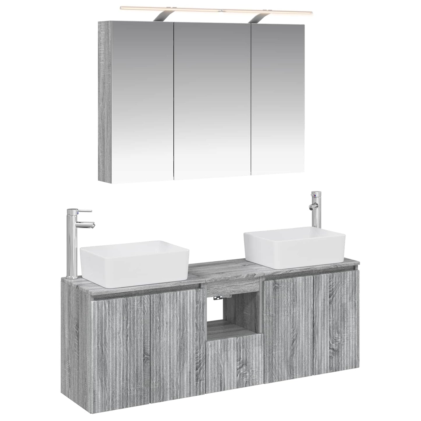 Bathroom Cabinet Set 4 pcs Grey Sonoma Engineered Wood