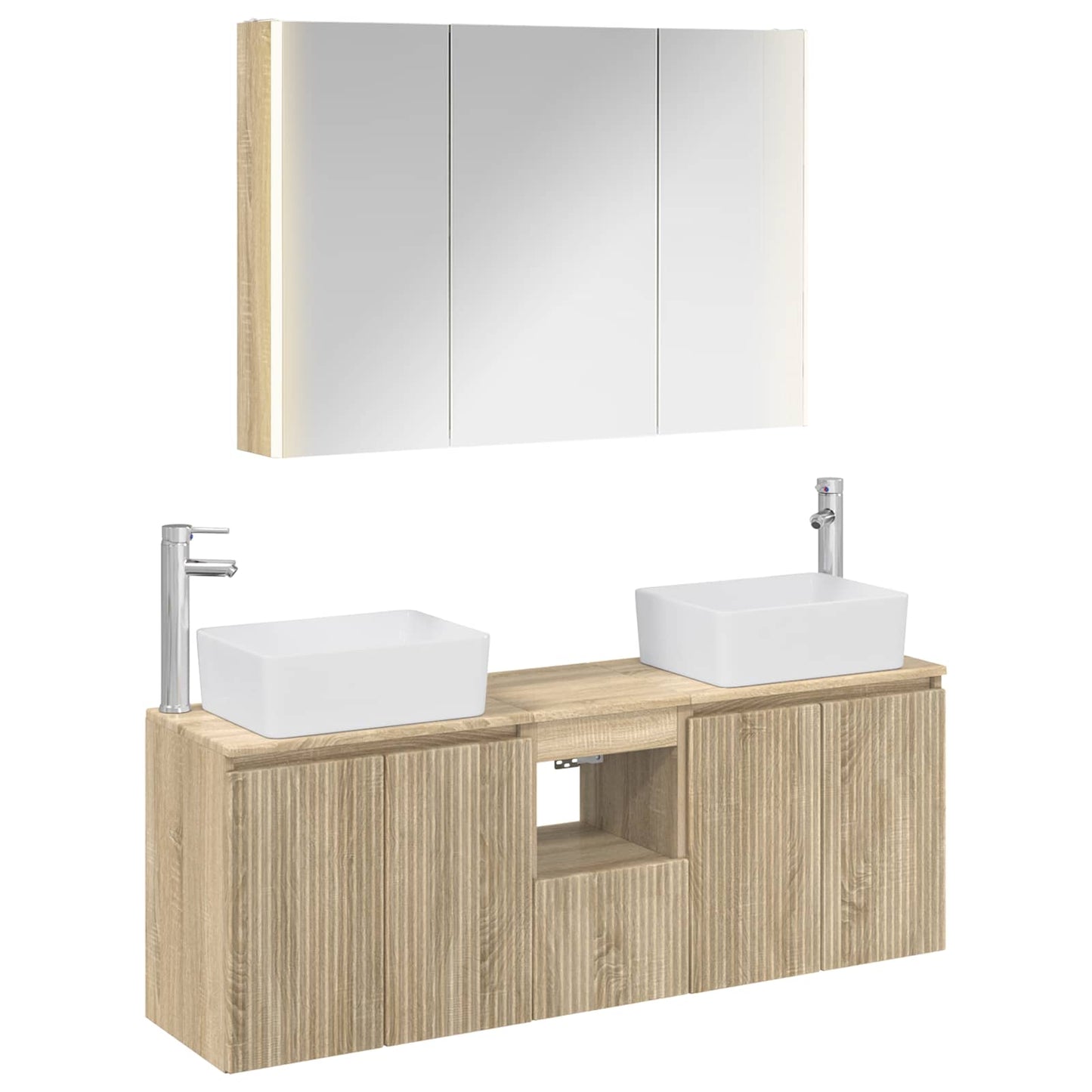 Bathroom Cabinet Set 4 pcs Sonoma Oak Engineered Wood