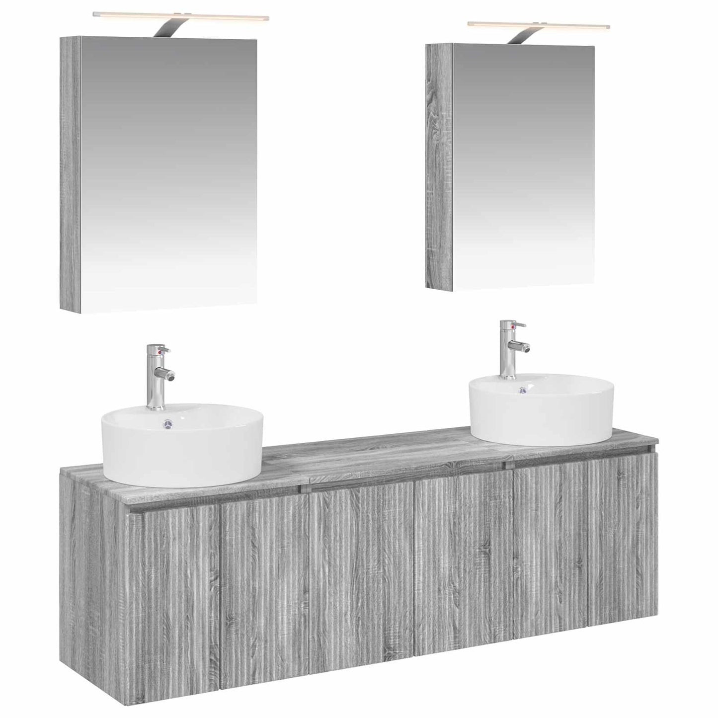 Bathroom Cabinet Set 5 pcs Grey Sonoma Engineered Wood