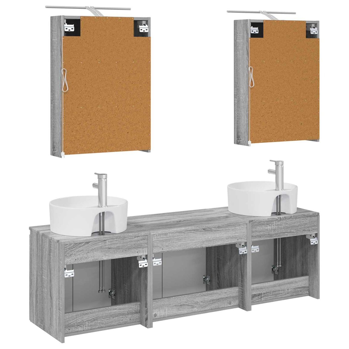 Bathroom Cabinet Set 5 pcs Grey Sonoma Engineered Wood