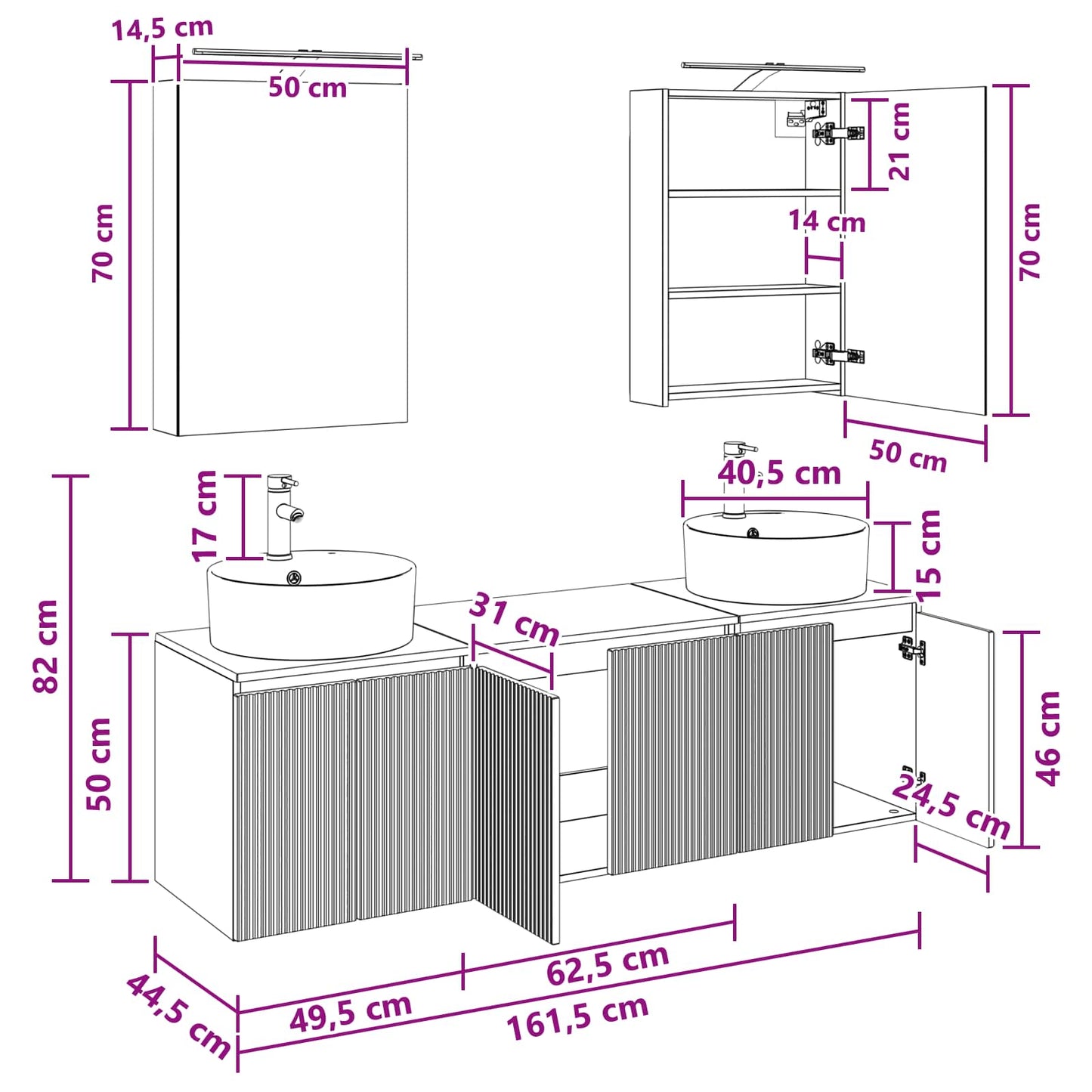 Bathroom Cabinet Set 5 pcs Grey Sonoma Engineered Wood