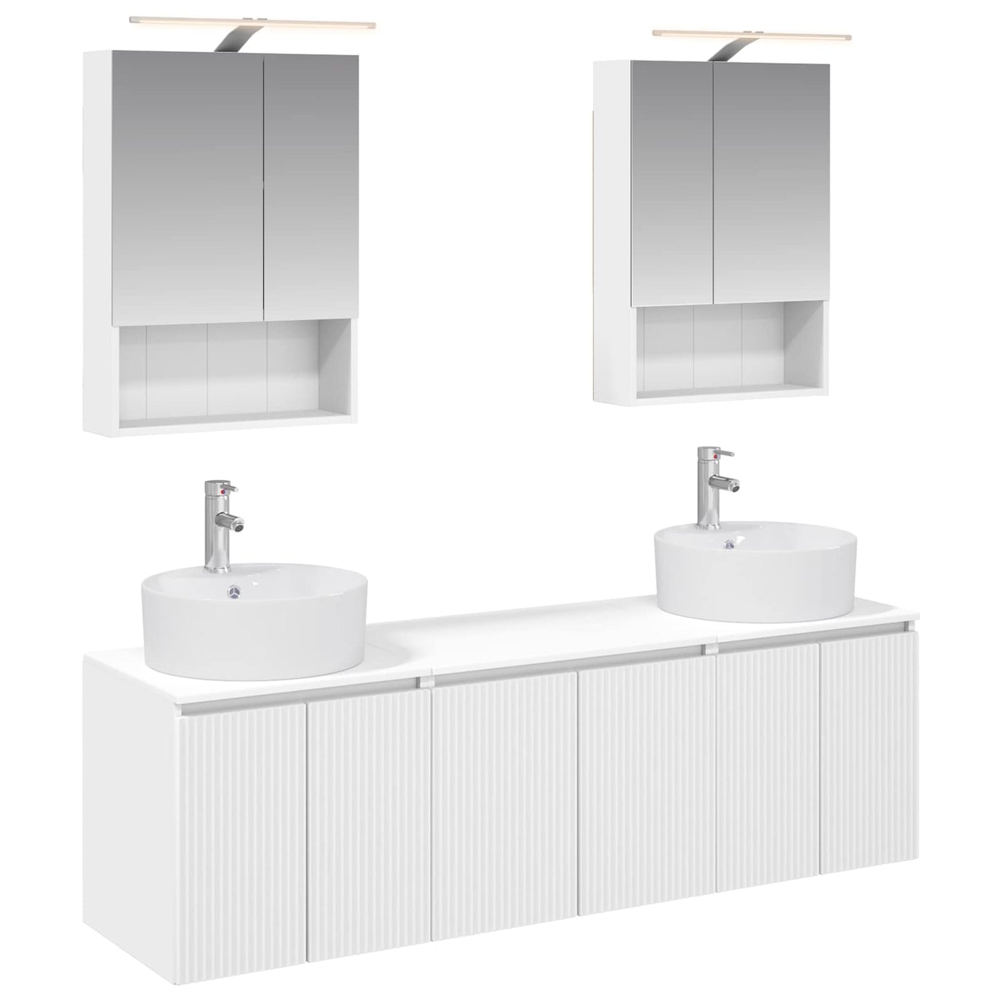 Bathroom Cabinet Set 5 pcs White Engineered Wood