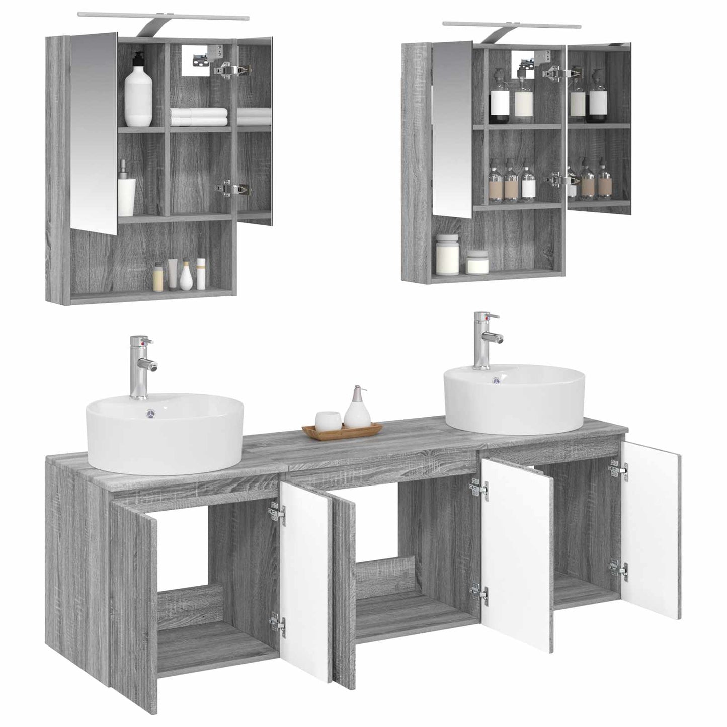 Bathroom Cabinet Set 5 pcs Grey Sonoma Engineered Wood
