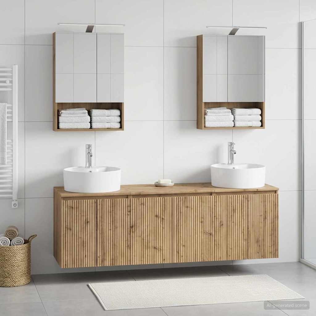 Bathroom Cabinet Set 5 pcs Artisan Oak Engineered Wood