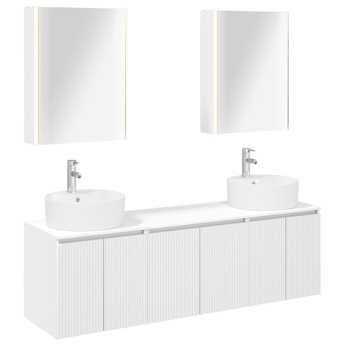 Bathroom Cabinet Set 5 pcs White Engineered Wood