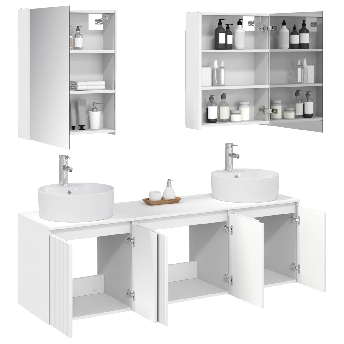 Bathroom Cabinet Set 5 pcs White Engineered Wood