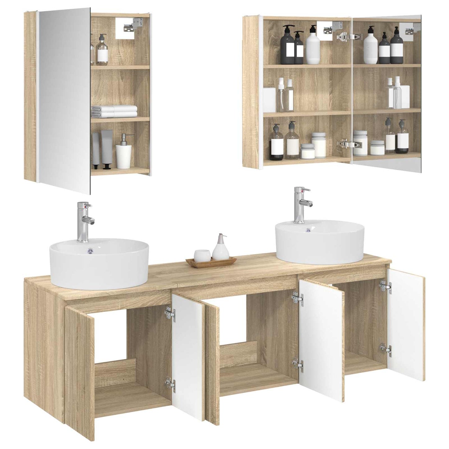 Bathroom Cabinet Set 5 pcs Sonoma Oak Engineered Wood