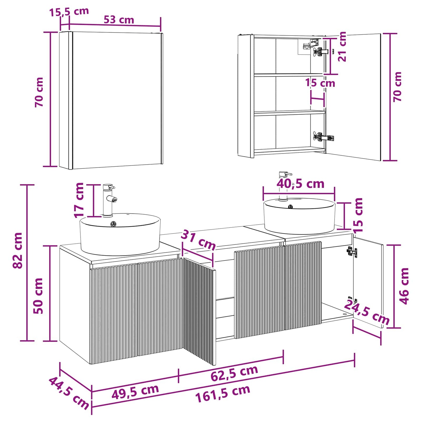 Bathroom Cabinet Set 5 pcs Sonoma Oak Engineered Wood