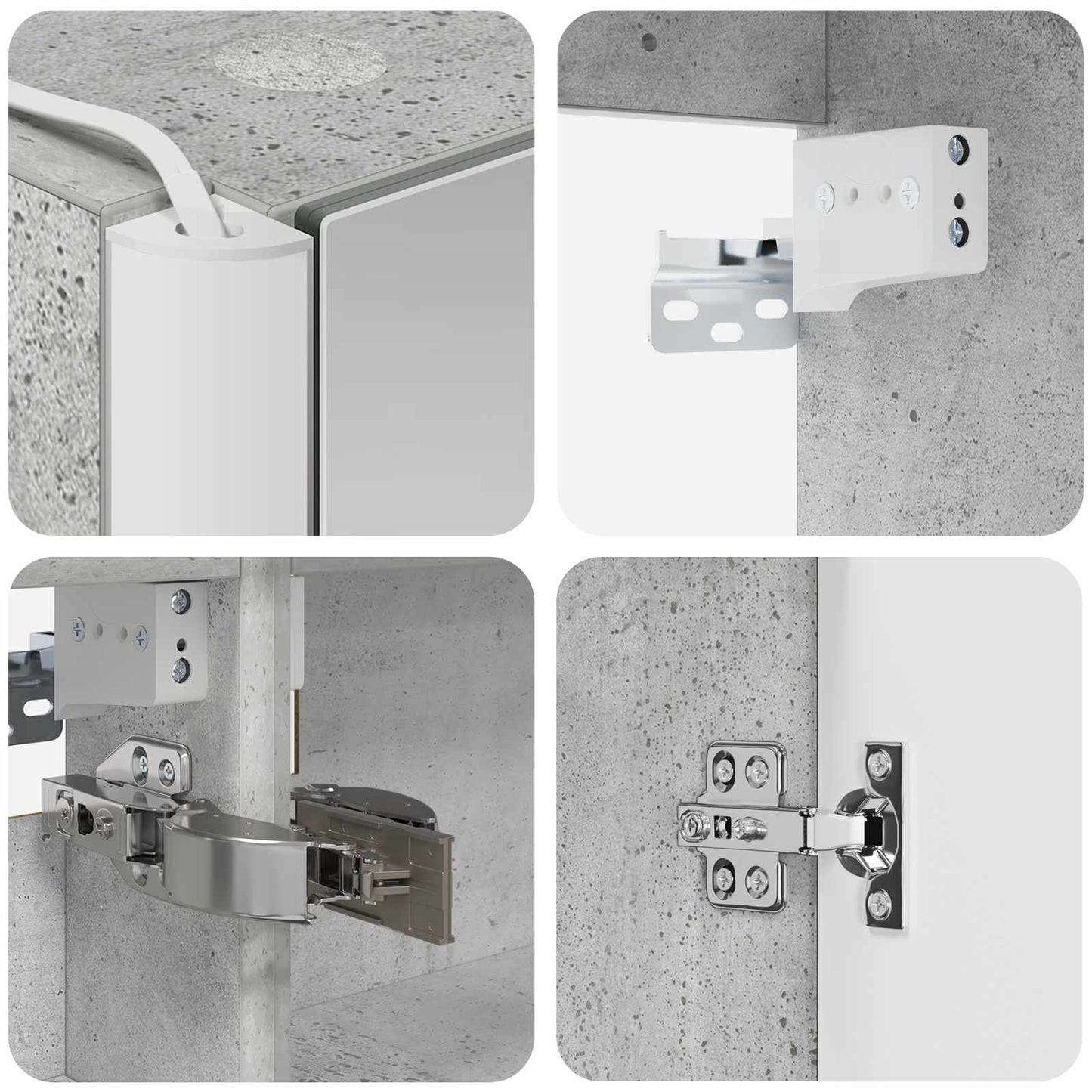 Bathroom Cabinet Set 5 pcs Concrete Grey Engineered Wood
