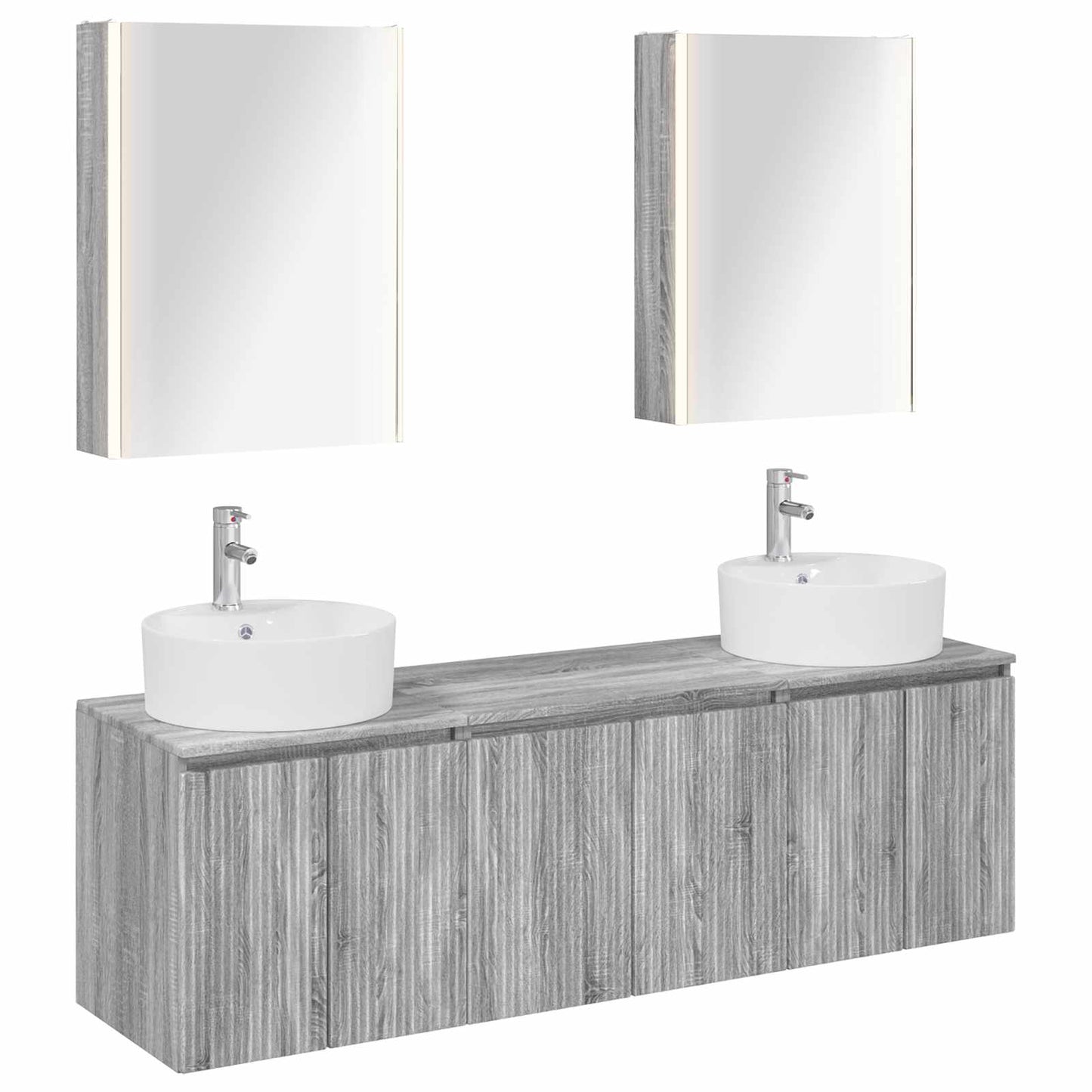 Bathroom Cabinet Set 5 pcs Grey Sonoma Engineered Wood