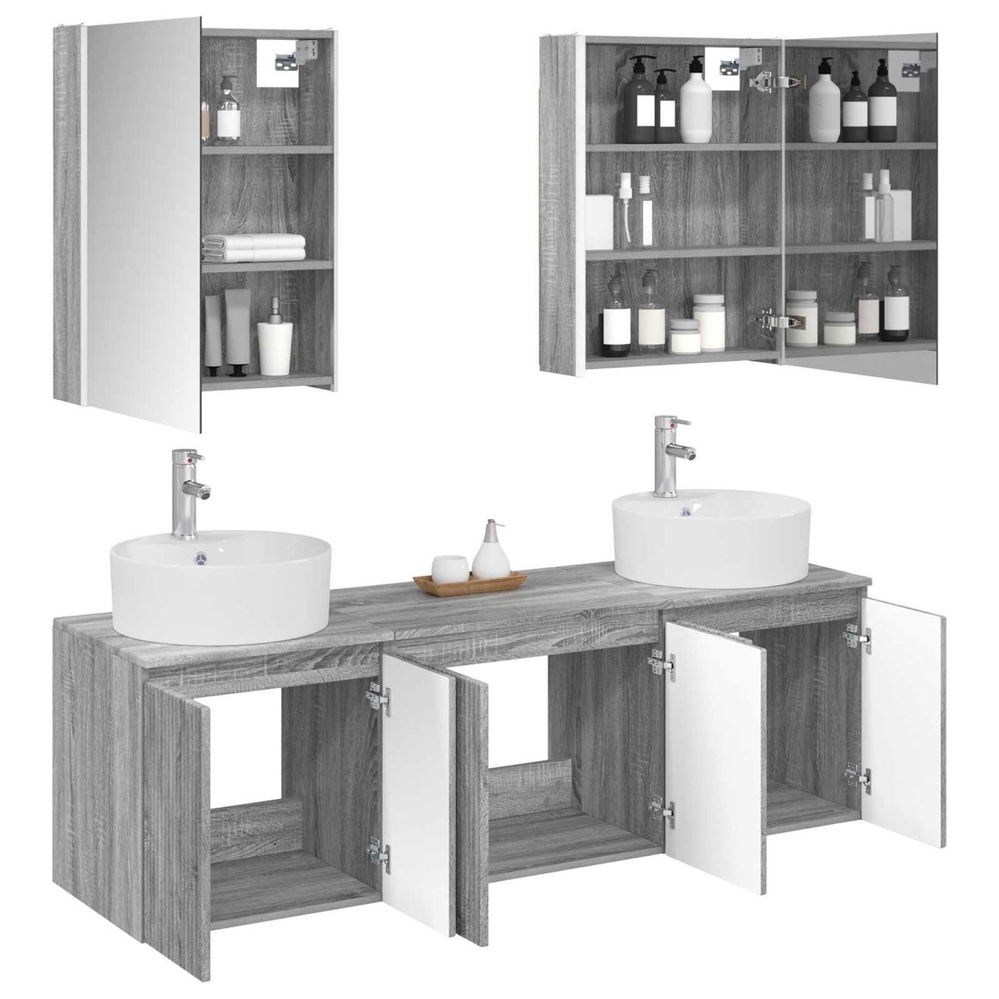Bathroom Cabinet Set 5 pcs Grey Sonoma Engineered Wood