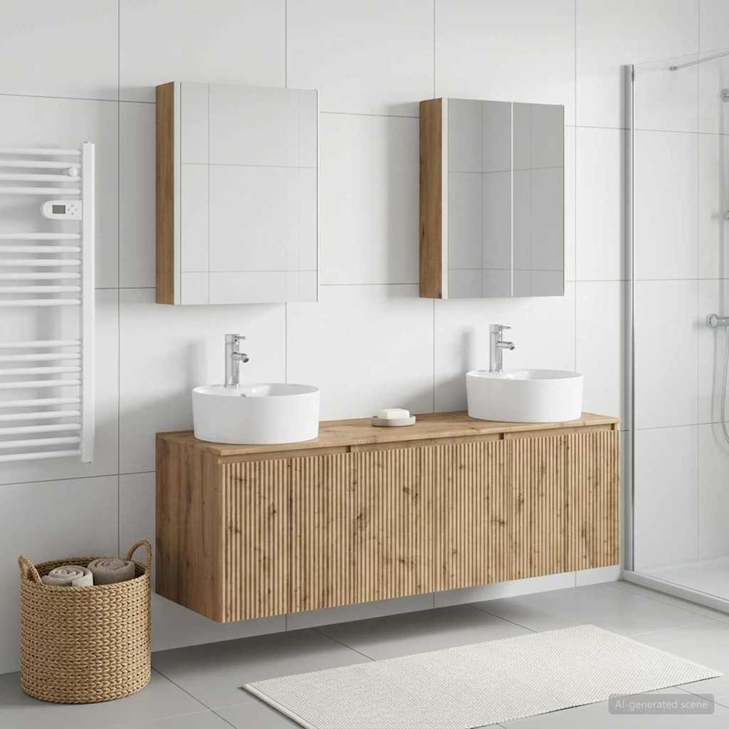 Bathroom Cabinet Set 5 pcs Artisan Oak Engineered Wood