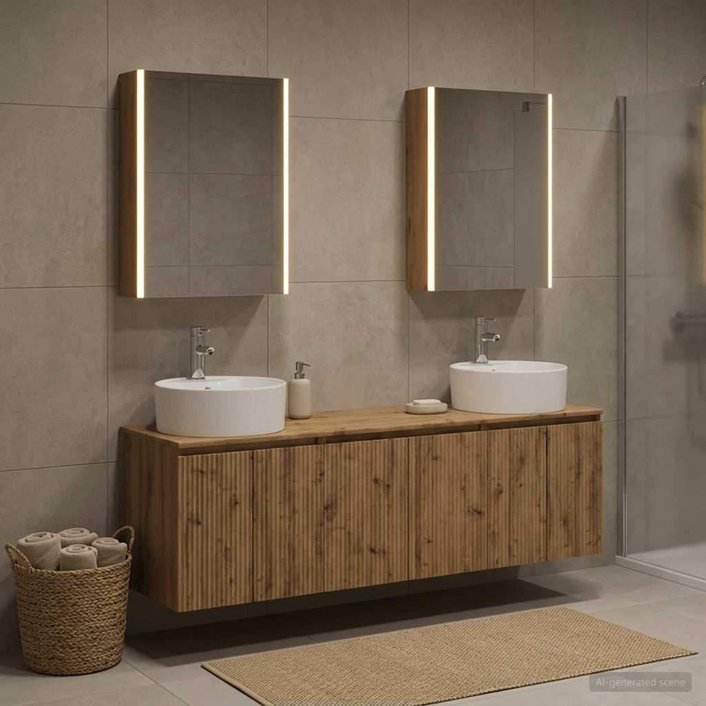 Bathroom Cabinet Set 5 pcs Artisan Oak Engineered Wood