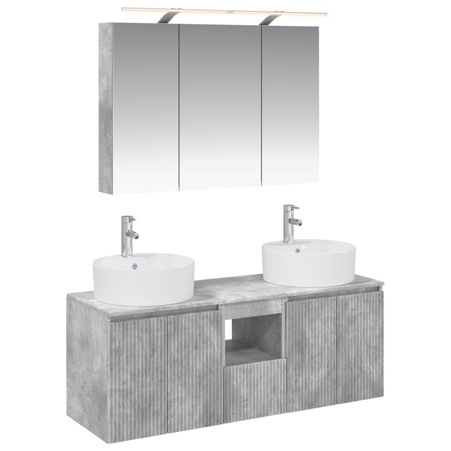 Bathroom Cabinet Set 4 pcs Concrete Grey Engineered Wood