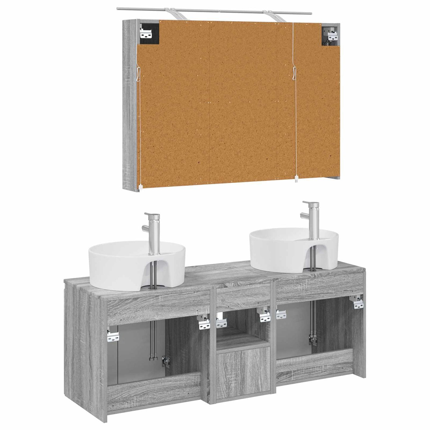 Bathroom Cabinet Set 4 pcs Grey Sonoma Engineered Wood