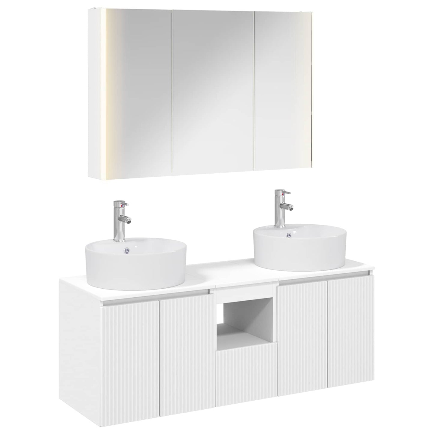 Bathroom Cabinet Set 4 pcs White Engineered Wood