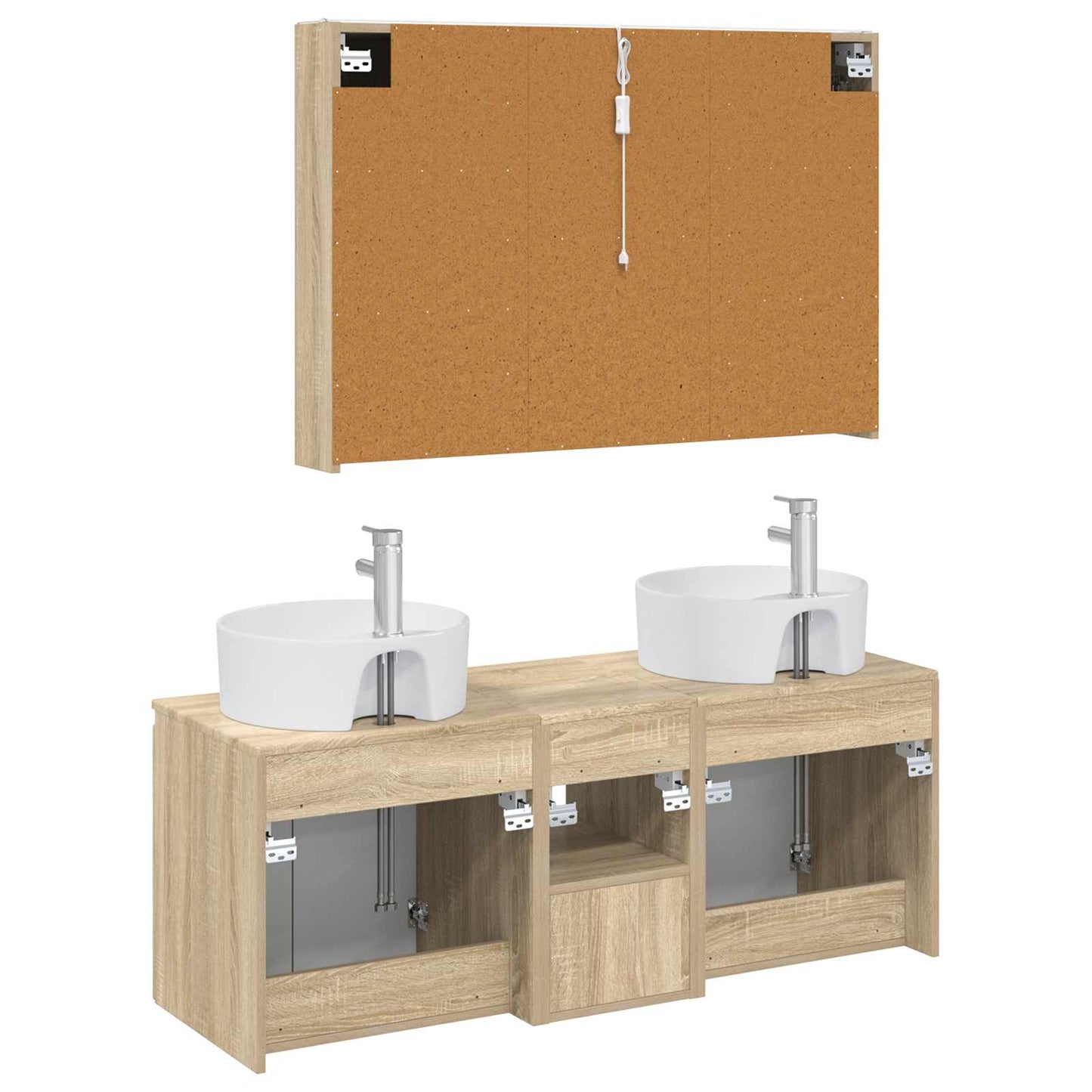Bathroom Cabinet Set 4 pcs Sonoma Oak Engineered Wood