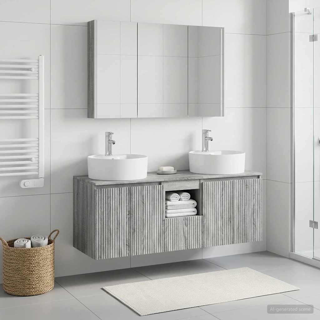 Bathroom Cabinet Set 4 pcs Grey Sonoma Engineered Wood
