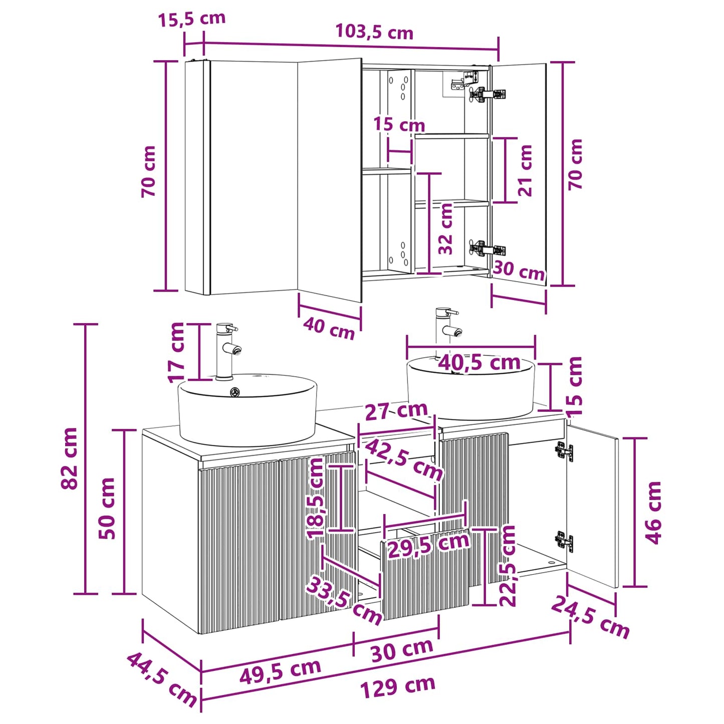 Bathroom Cabinet Set 4 pcs Artisan Oak Engineered Wood